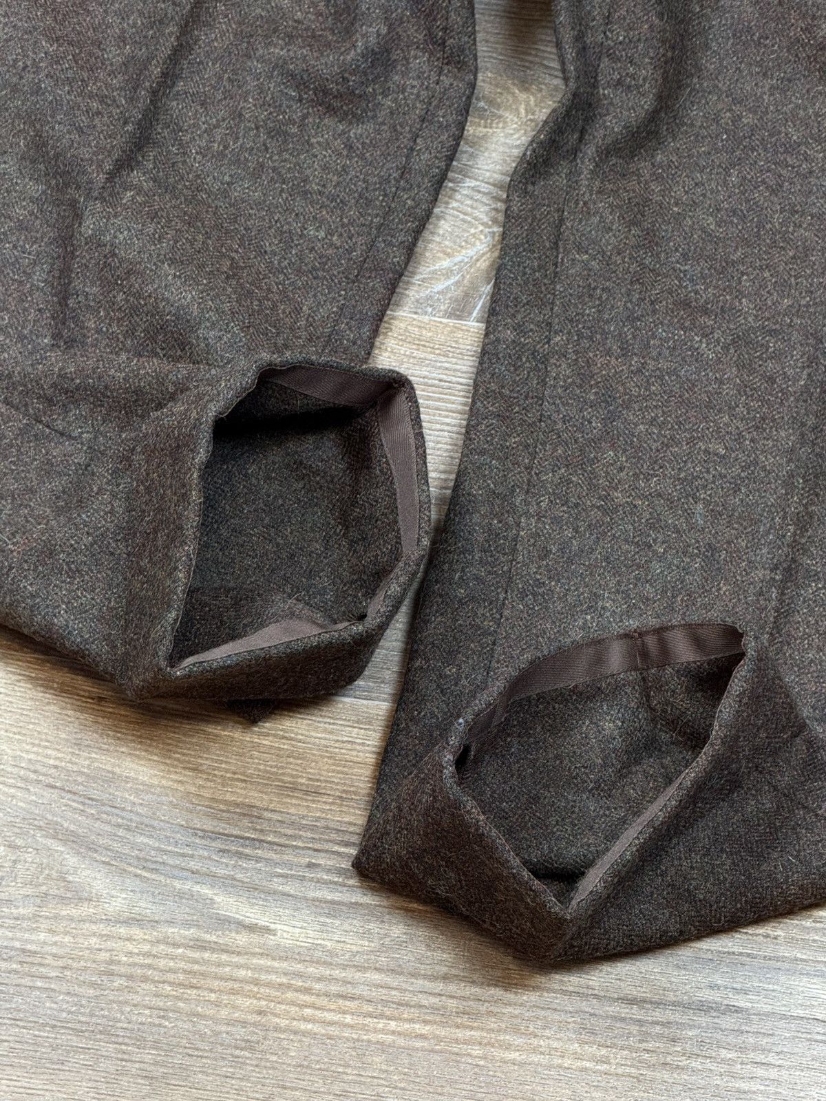 Fleurs de Bagne Wool Tweed Brown Trousers Pant