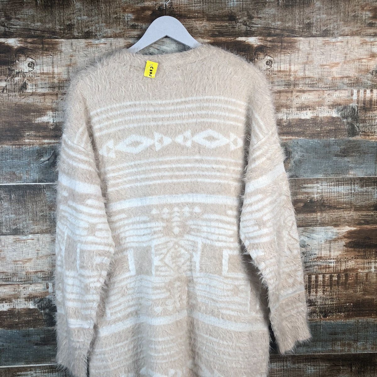 Japanese Brand DL Denifits Navajo fur shaggy mohair Cardigan Knitwear #C333 Size L / US 10 / IT 46 - 12 Thumbnail