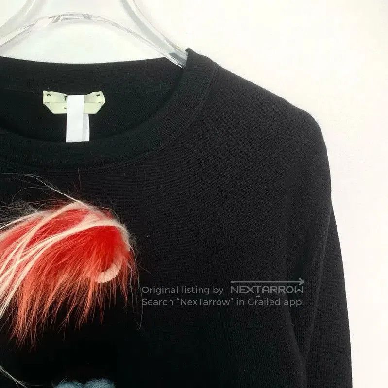 Fendi Fendi Black Wool Women's Sweatshirt with Embellishments . Size M / US 6-8 / IT 42-44 - 3 Thumbnail