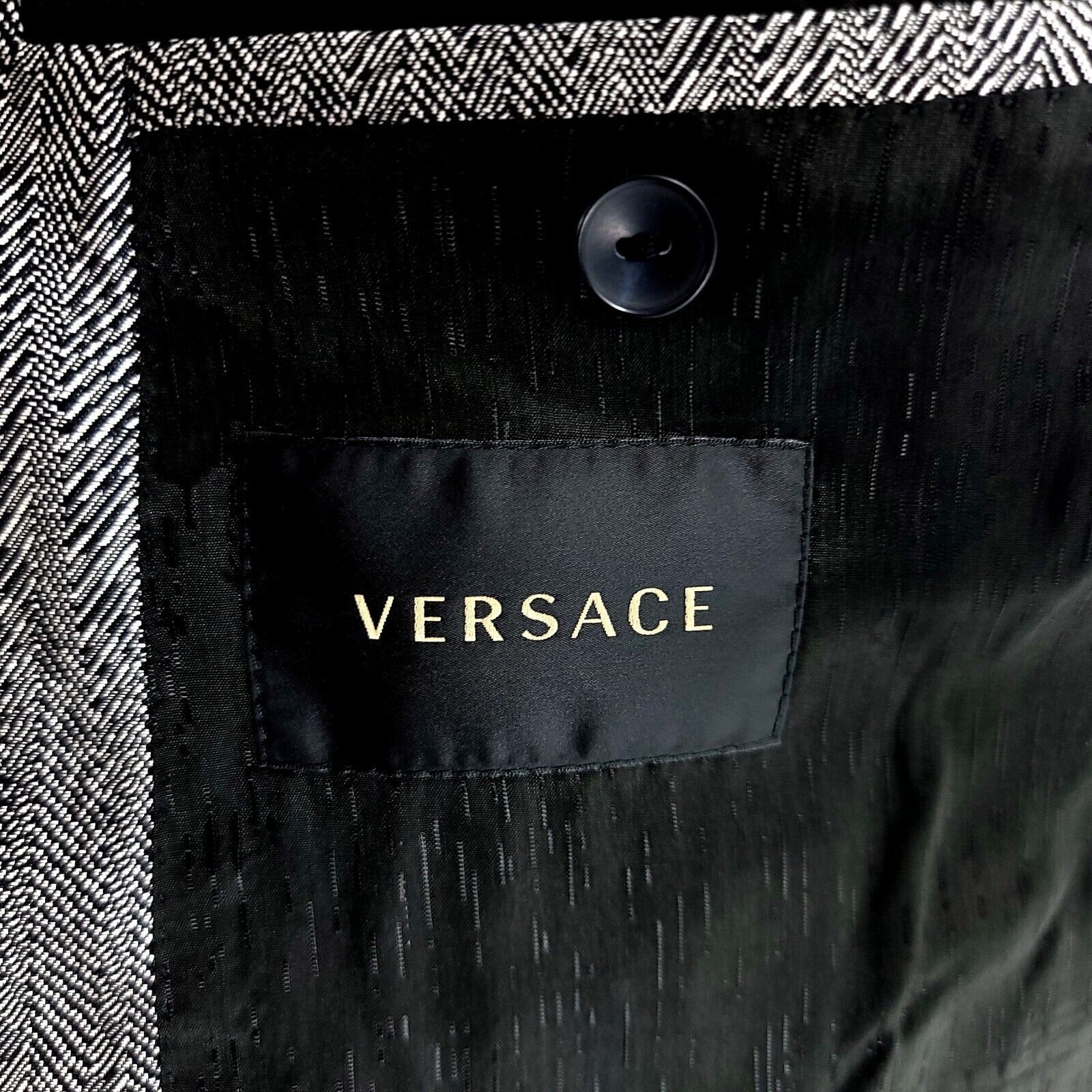 Versace Versace Hand Made Wool Silk 2 Button Blazer 44R Metallic Sil Size 44R - 7 Thumbnail