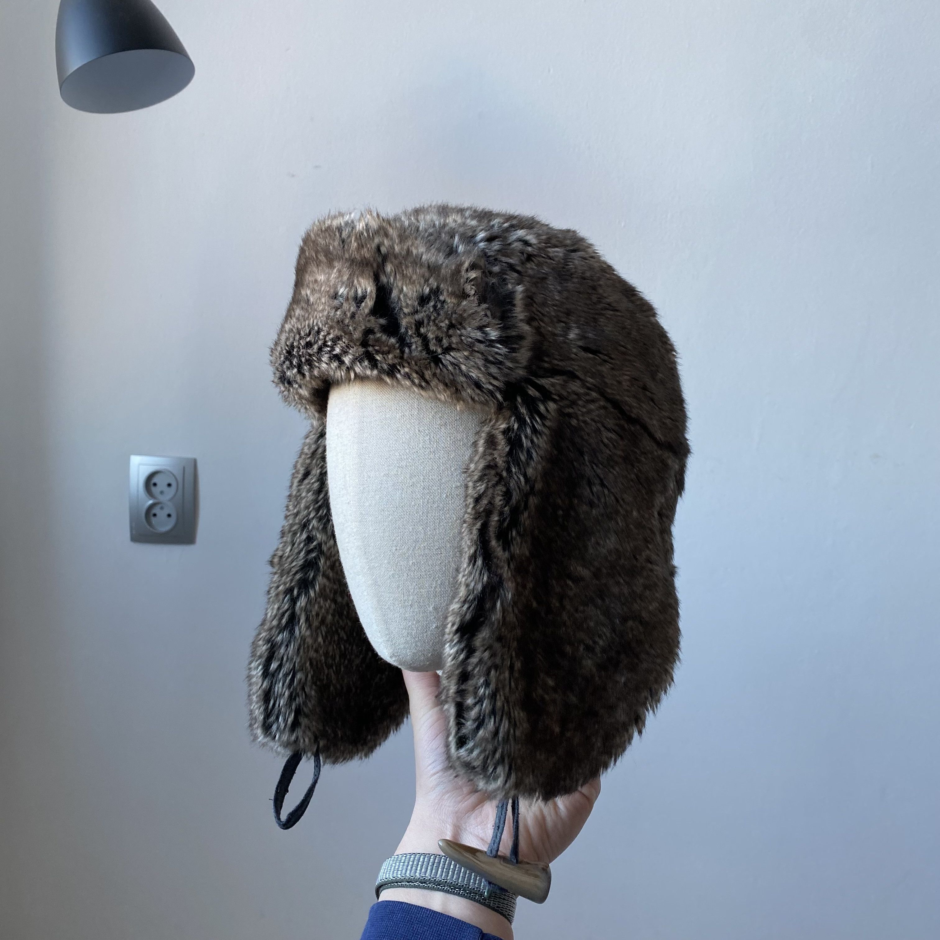 If Six Was Nine M&S Vintage 2000s Faux Fur Trapper Ushanka Winter Hat Y2K Size ONE SIZE - 3 Thumbnail