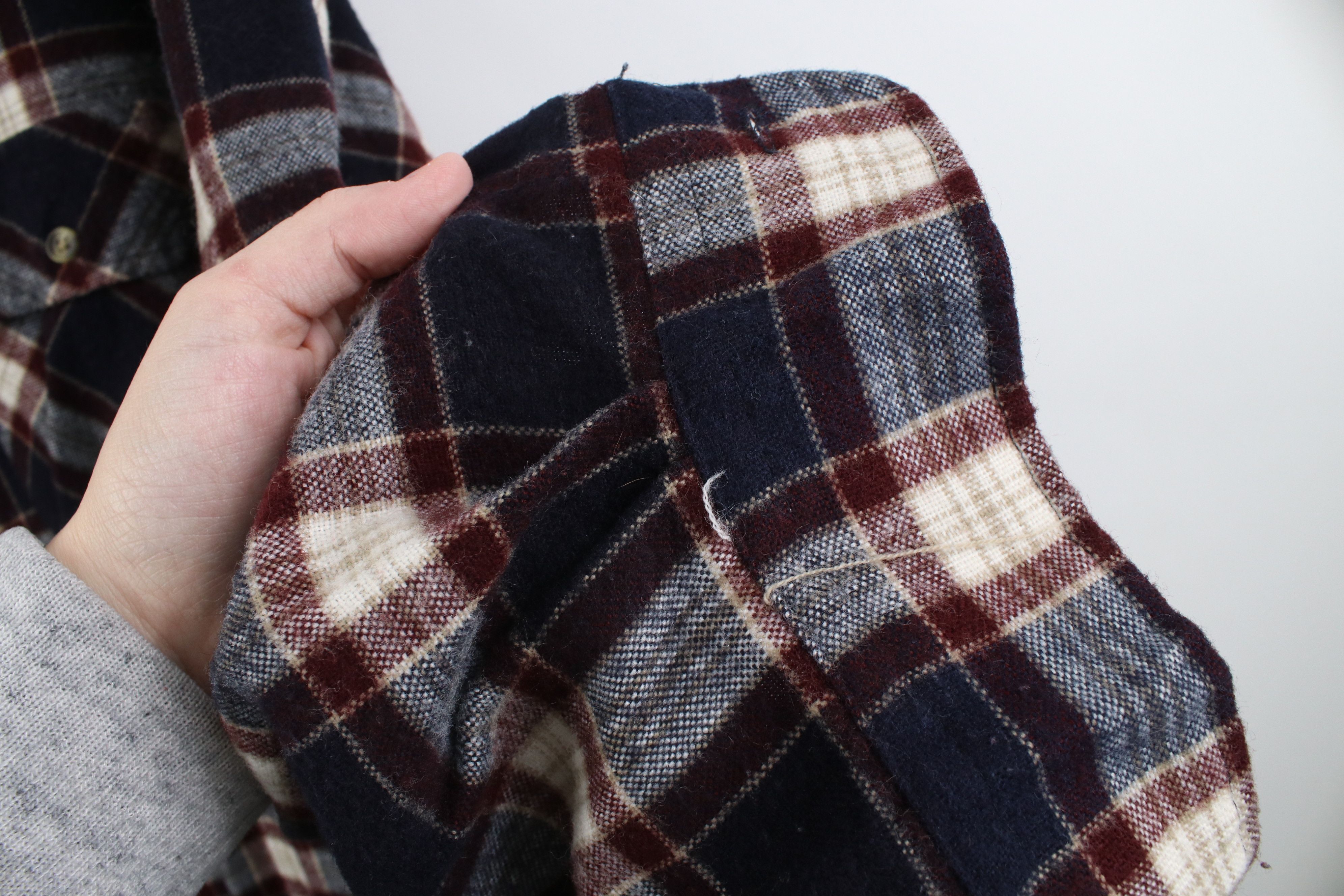 Vintage Vintage 90s Streetwear Board Button Shirt Plaid Acrylic Size US XL / EU 56 / 4 - 8 Thumbnail
