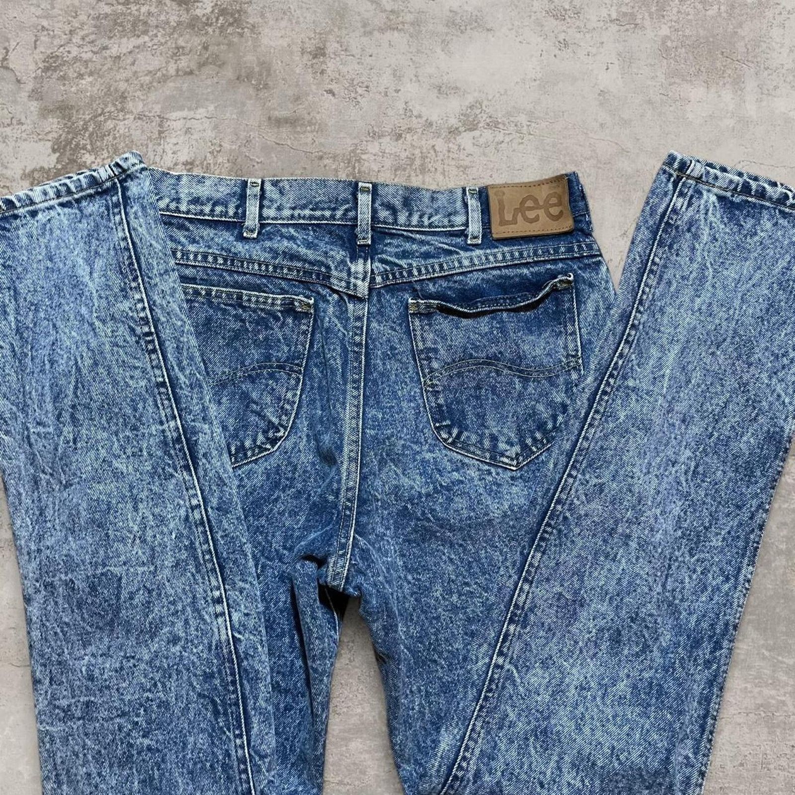 Lee 80s Lee Riders acid wash blue denim jeans size 34x30 Size US 34 / EU 50 - 2 Thumbnail