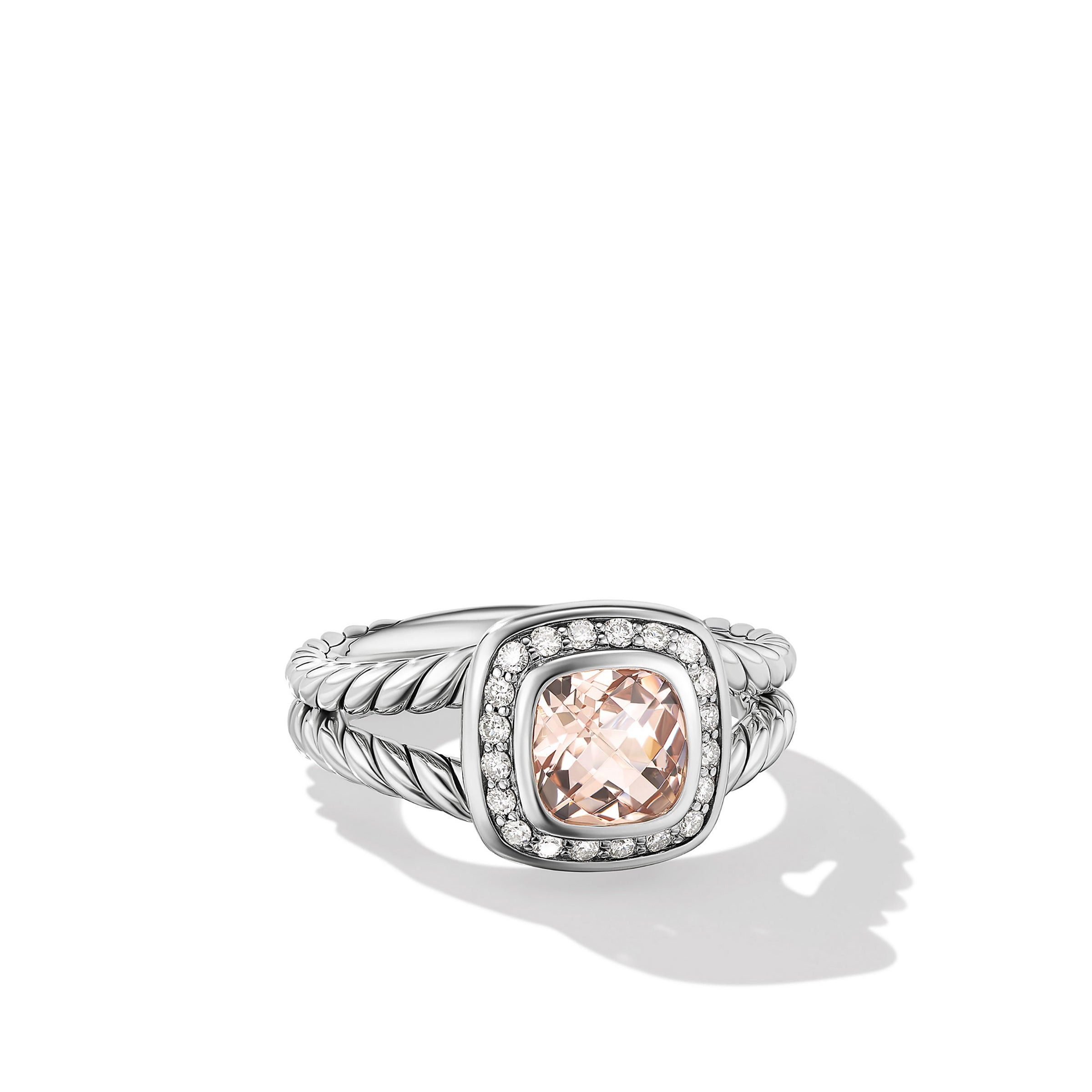 David Yurman o1w1db10525 R07443D Ring in Silver with Morganite & Diamond Size ONE SIZE - 1 Thumbnail
