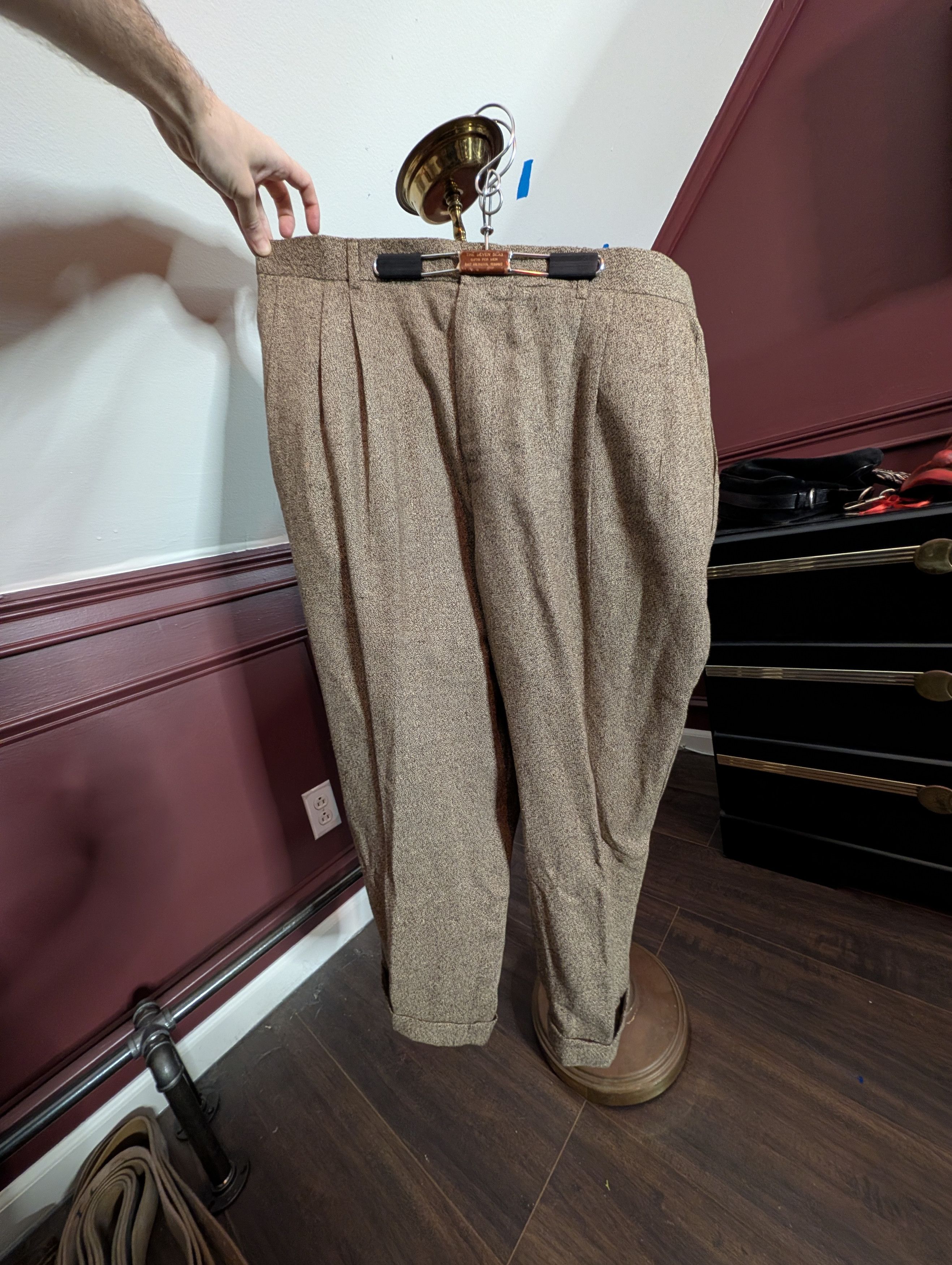 Topo Designs TOPIO PER UOMO vtg SILK Knit Beige Wide Leg MiUSA Pants Size US 38 / EU 54 - 1 Thumbnail