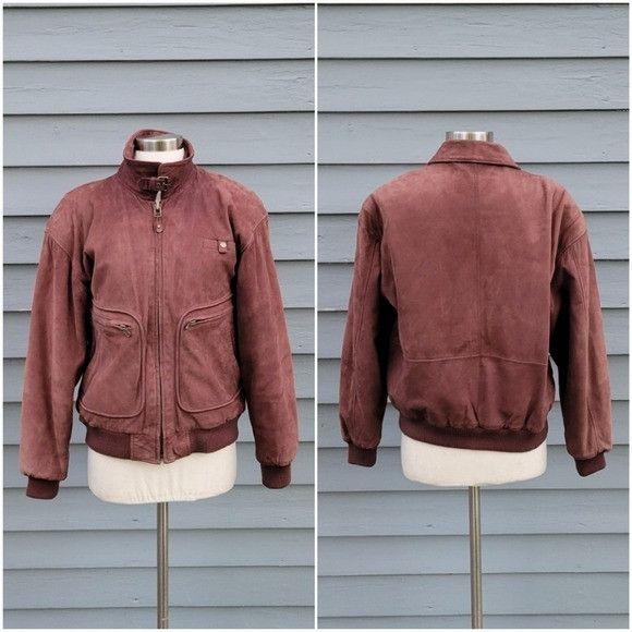 Vintage Vintage 90s y2k Burgundy Nubuck Suede Leather Flyboy Aviator Size US S / EU 44-46 / 1 - 3 Thumbnail