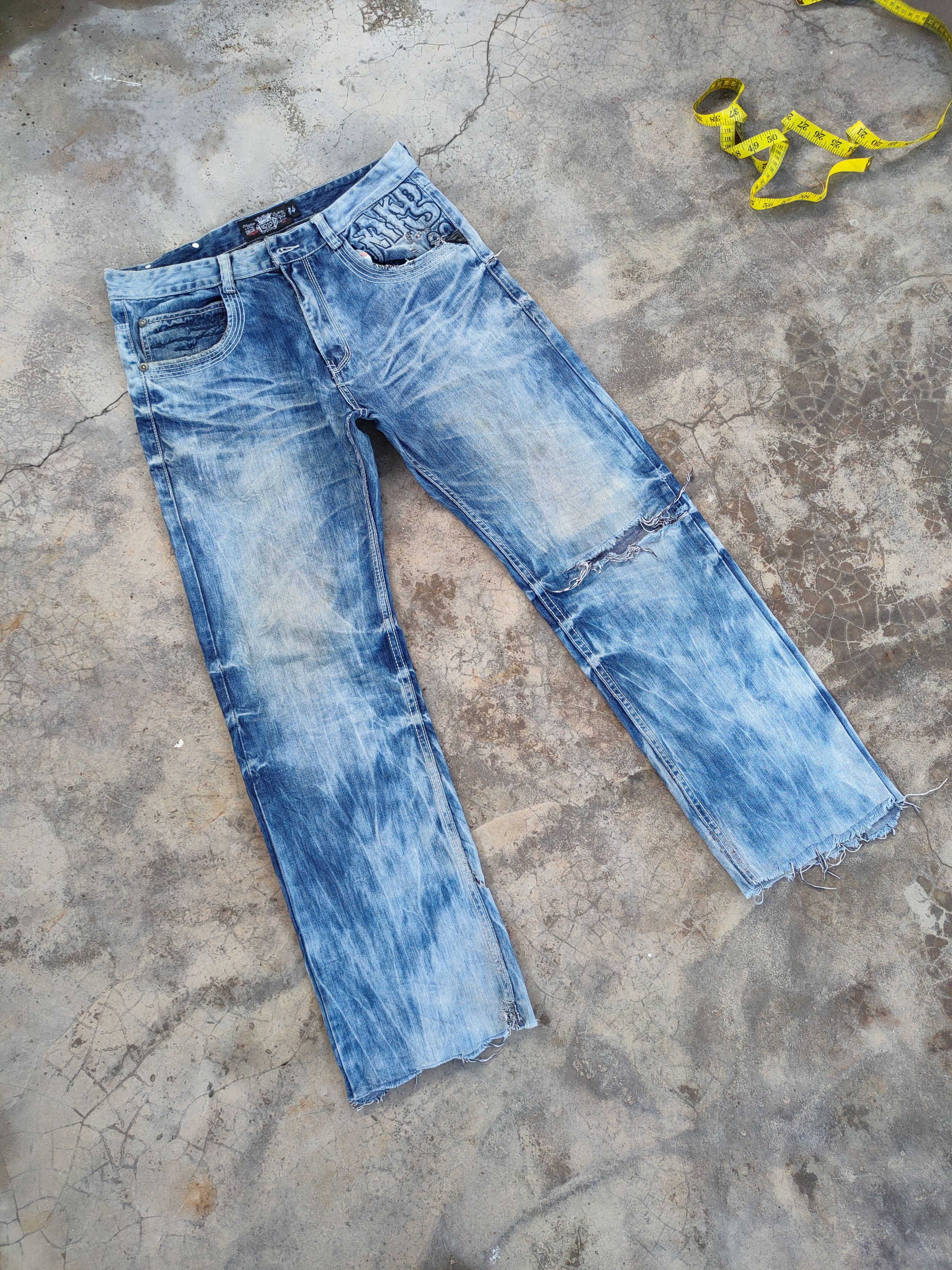 Akademiks × Japanese Brand × Jean VINTAGE AKADEMIKS FADED STORM DISTRESSED JEANS PANTS Size US 34 / EU 50 - 2 Thumbnail
