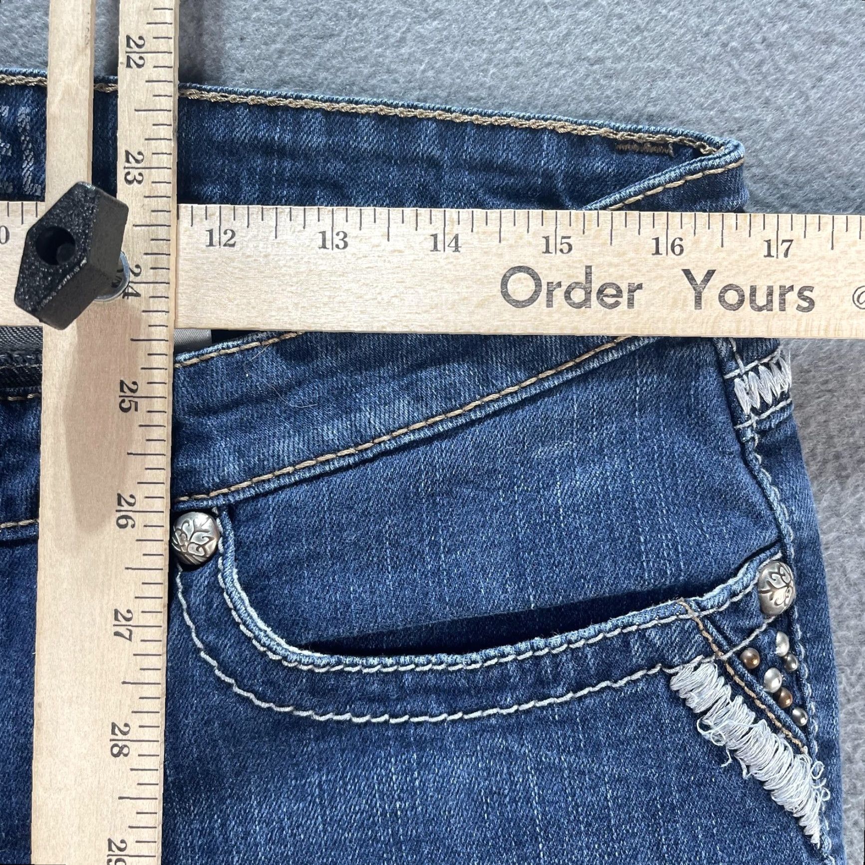 Vintage Cruel Girl Jeans Womens 13R Bianca Bootcut Stretch Embroidered Western Rodeo Blue 32in Inseam Casual Mens? Wait. Size 34" / US 12 / IT 48 - 7 Thumbnail