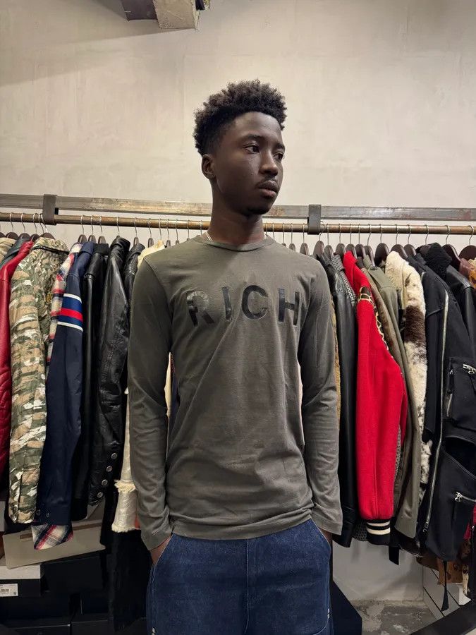 Designer × John Richmond × Vintage 2000s Richmond Rich Grey Brown Longsleeves Size US M / EU 48-50 / 2 - 2 Thumbnail