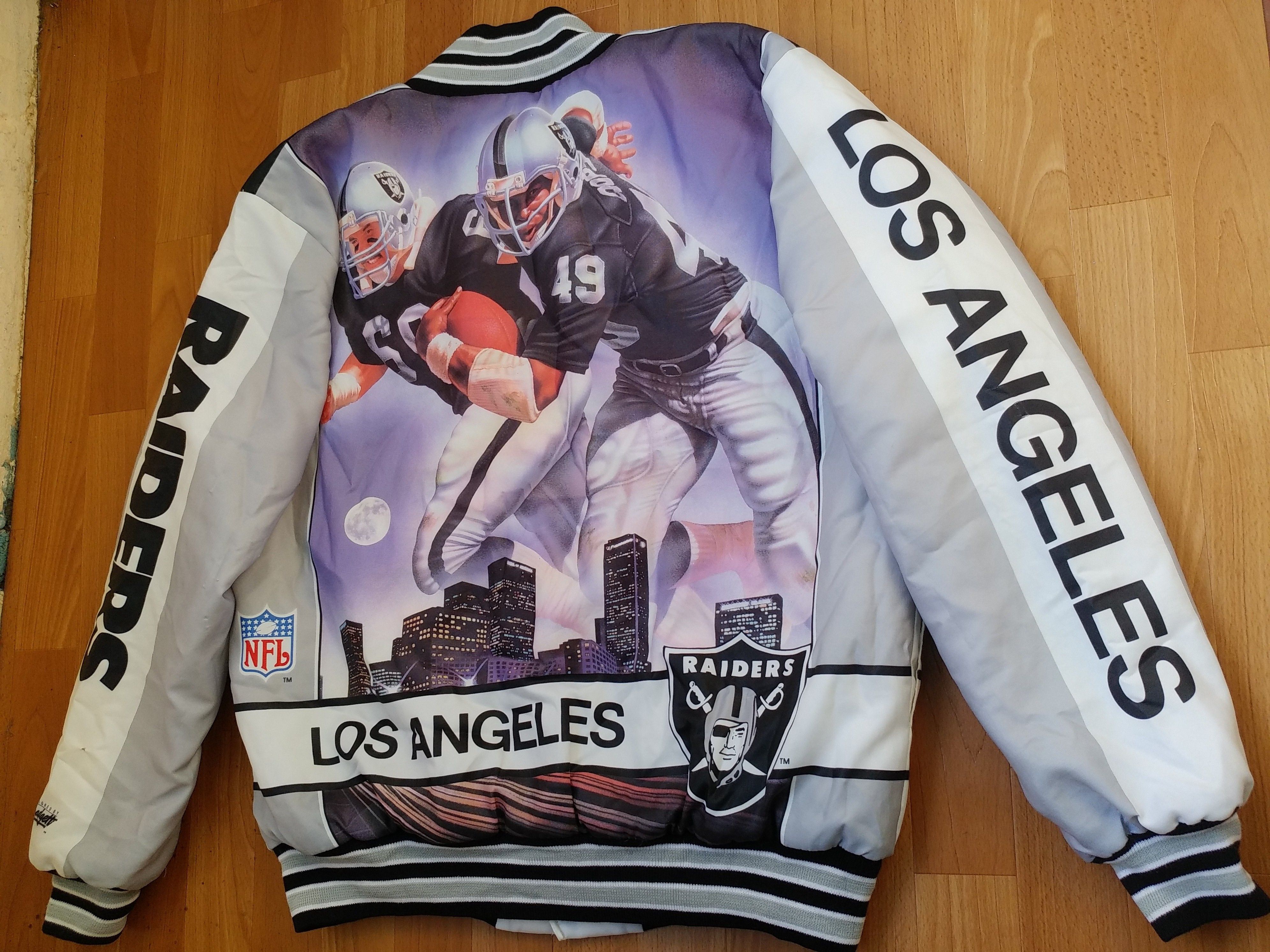 NFL Los Angeles Raiders jacket vintage bomber Oakland Raiders L Size US L / EU 52-54 / 3 - 3 Thumbnail