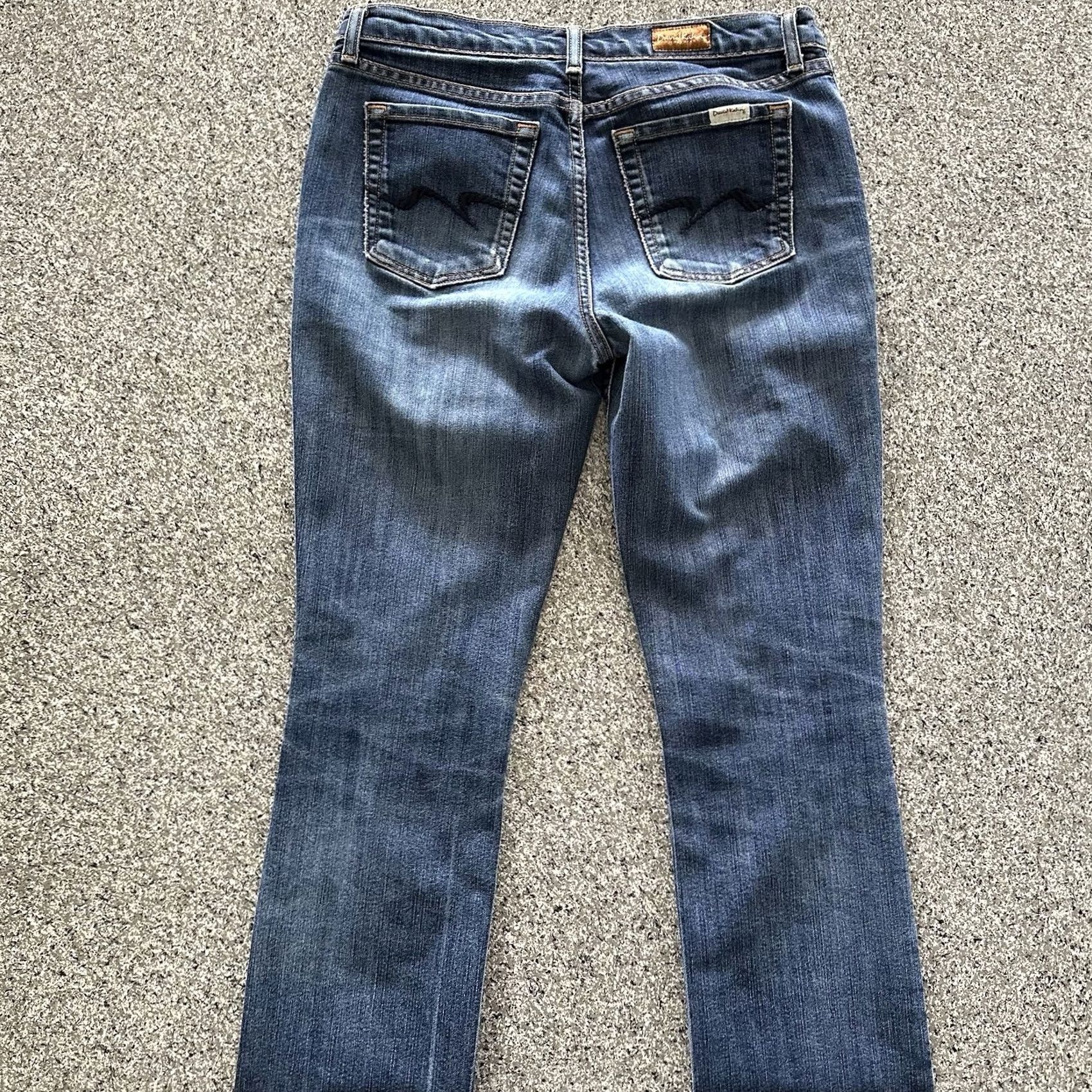 Vintage David Kahn Straight Jeans Women’s 8 Distressed Mid Blue Denim 32x33 USA Tradi tion: Jeans Womens XS-? Size 24" / US 00 / IT 34 - 4 Thumbnail