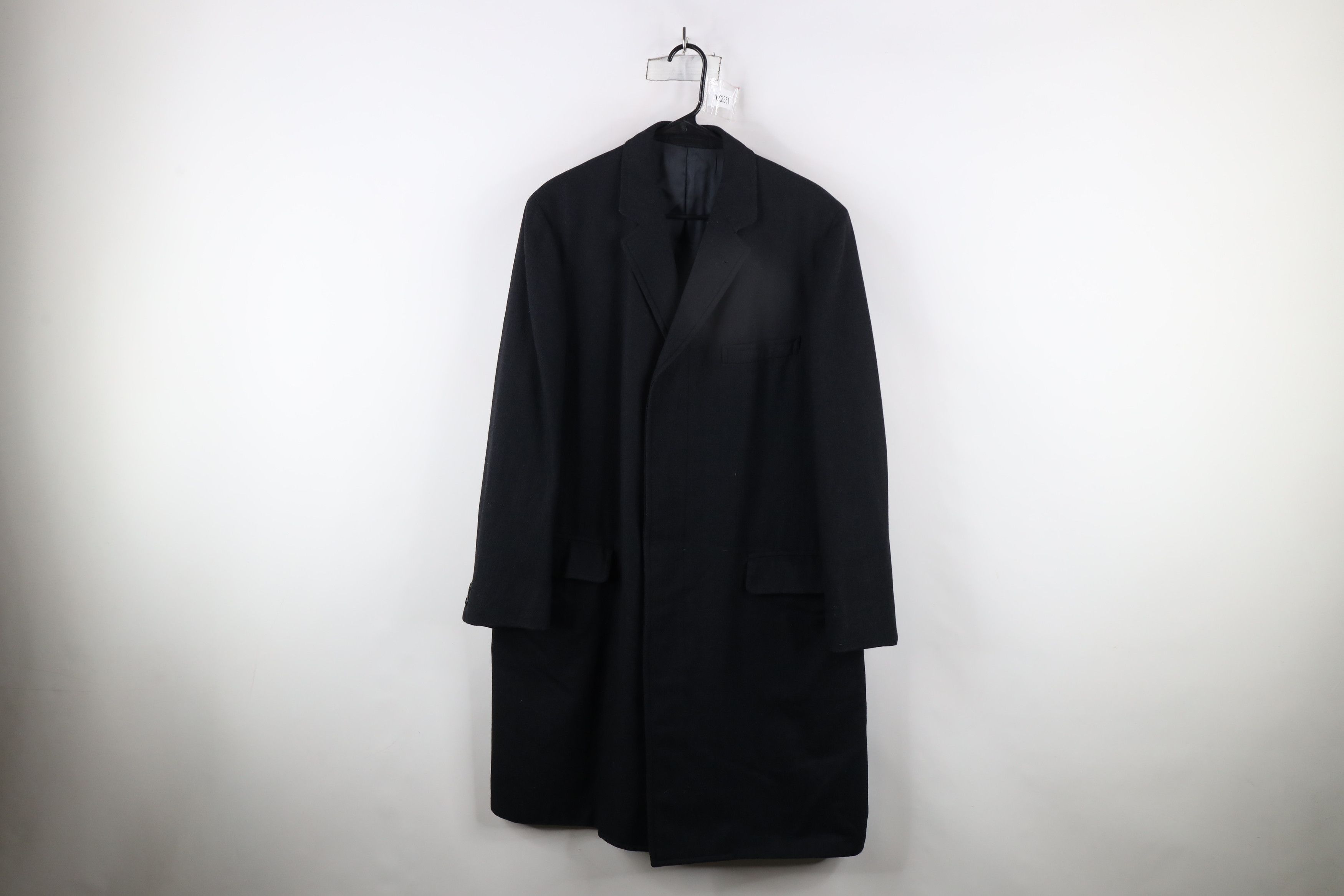 Vintage Vintage 90s Wool Herringbone Overcoat Jacket Gray USA Size US XXL / EU 58 / 5 - 1 Thumbnail