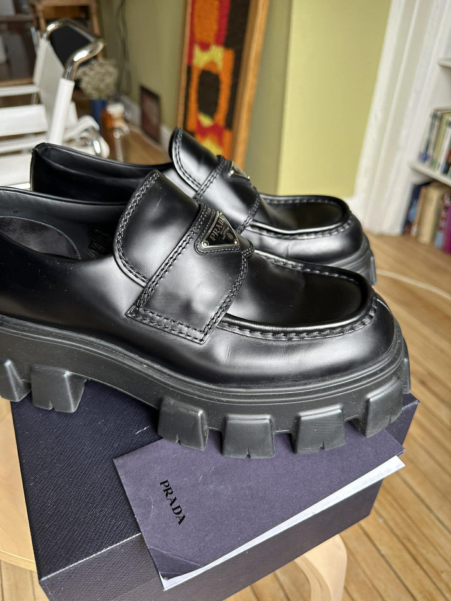Prada Prada Monolith Brushed Leather Loafers Size US 7.5 / EU 40-41 - 11 Thumbnail