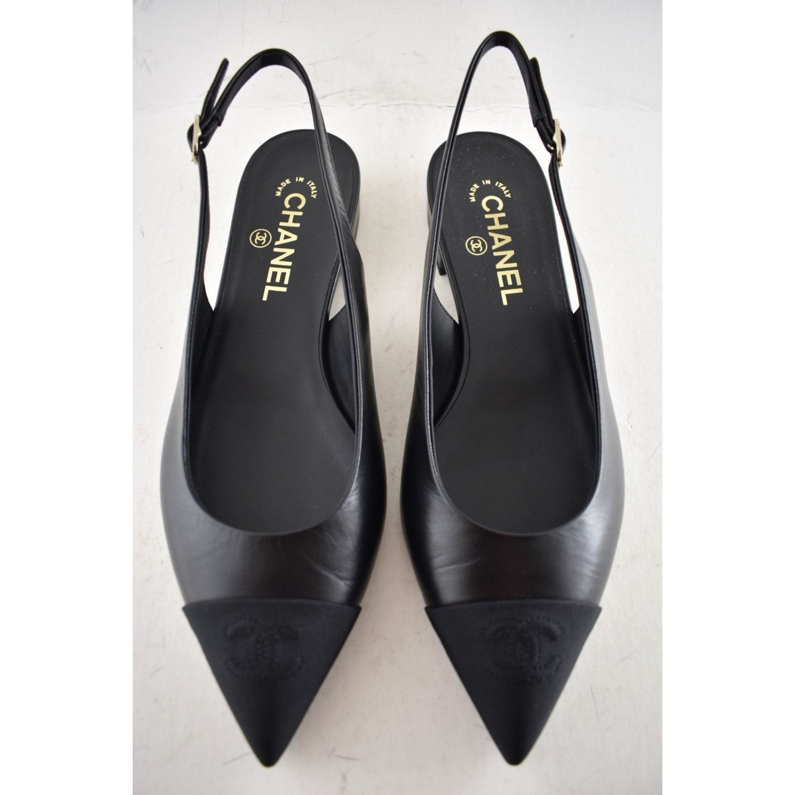 Chanel Chanel 24A Black Leather CC Logo Slingback Ballet Flat 38.5 Size US 8.5 / IT 38.5 - 2 Thumbnail
