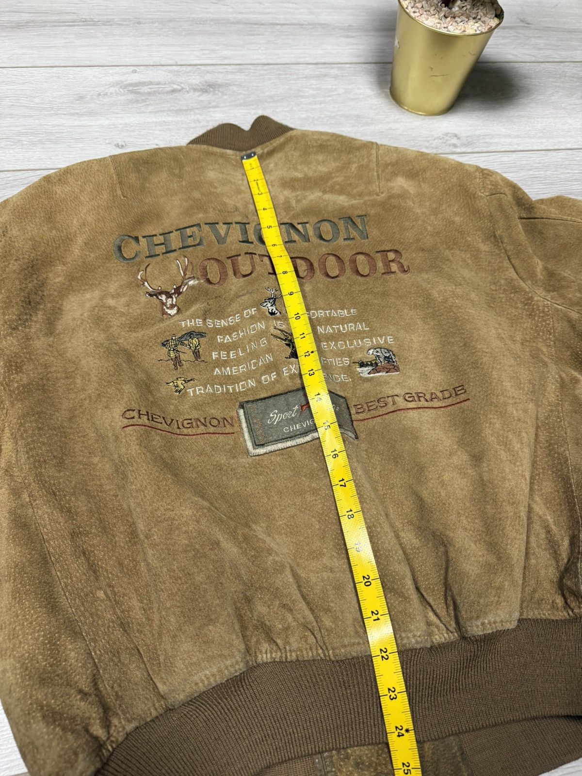 Chevignon Chevignon outdoor Korea leather suede bomber vintage deer Size US L / EU 52-54 / 3 - 10 Thumbnail