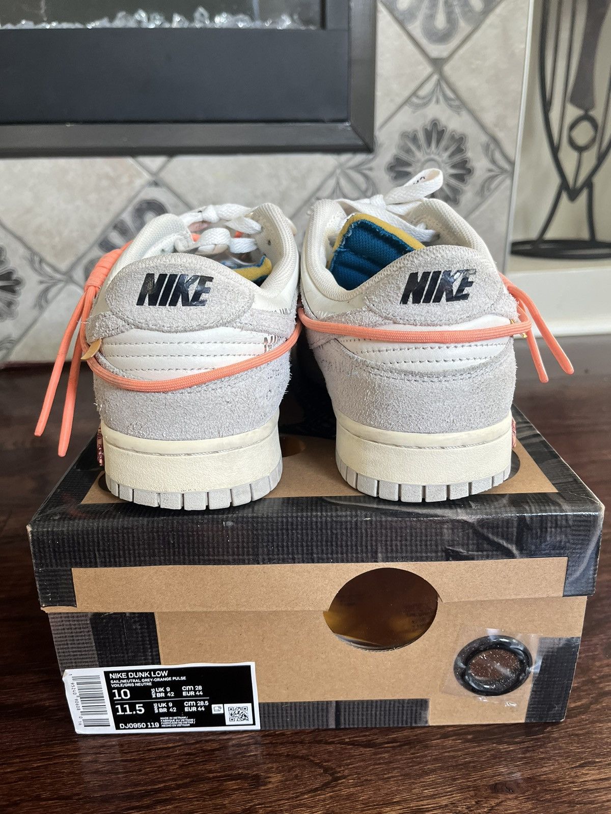 Nike × Off-White Off-White Nike Dunk Low lot 19 size 10 Size US 10 / EU 43 - 3 Thumbnail