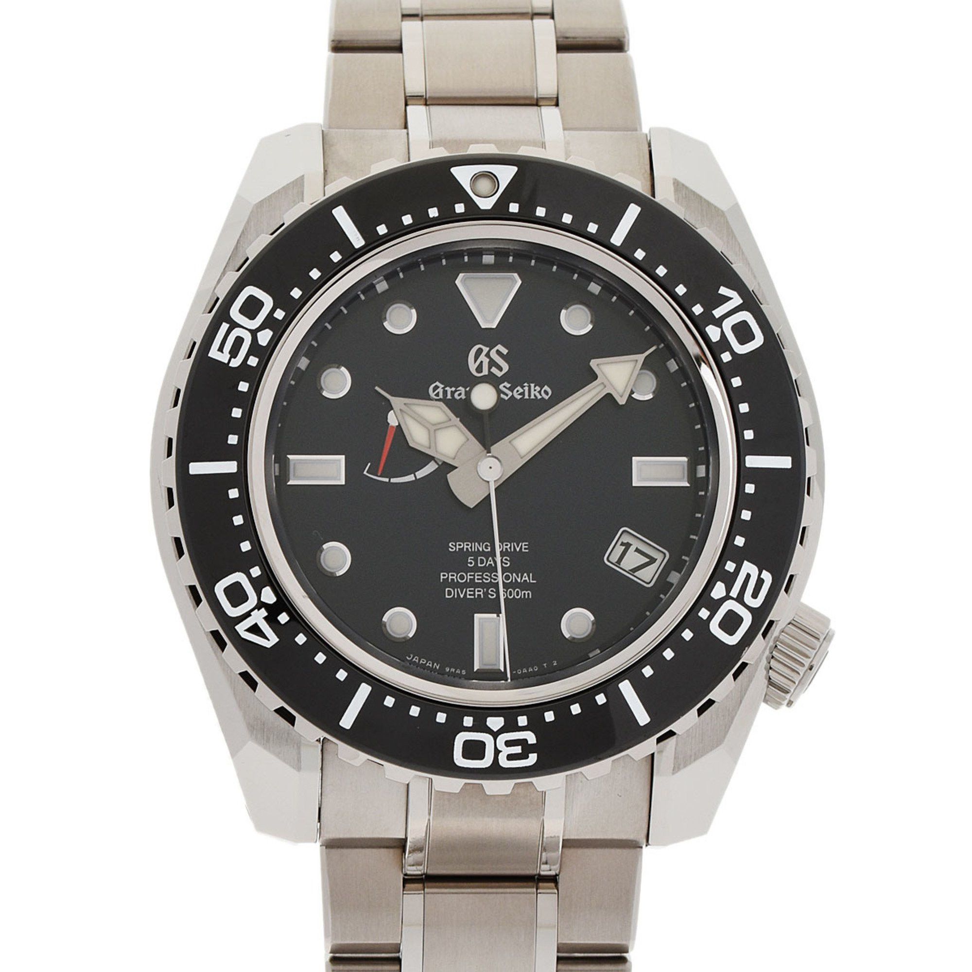 image of Seiko Grand Seiko Spring Drive Black Slga001 Men's Ss Watch Dial