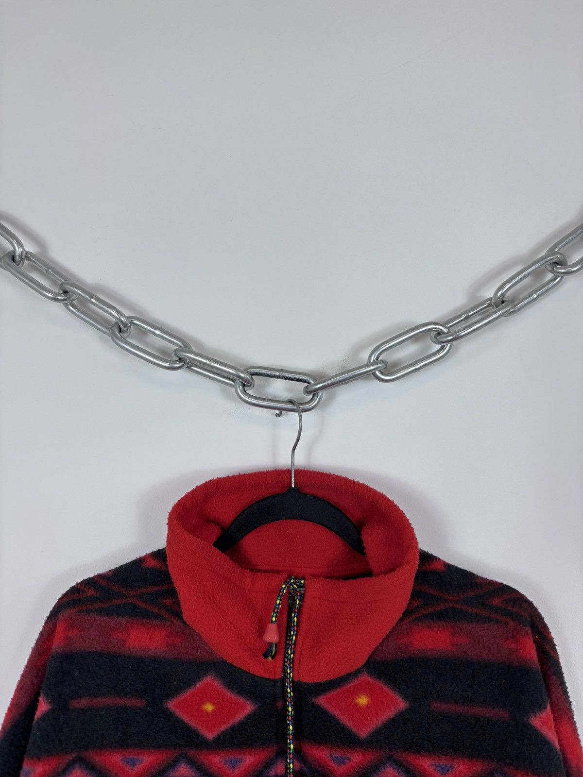 Vintage Vintage Body Guard Men’s Aztec Red 1/4 Zip Fleece Jacket Size US XL / EU 56 / 4 - 3 Thumbnail