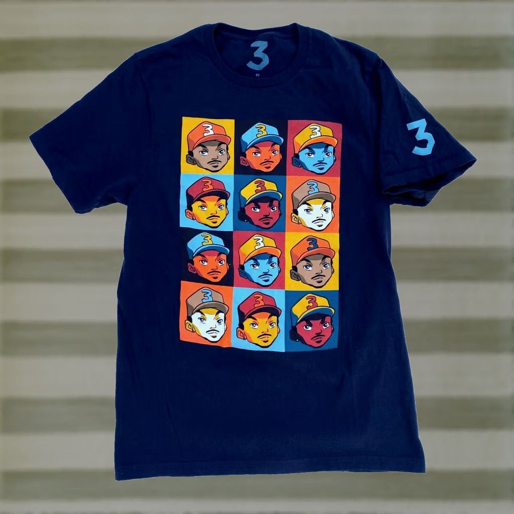 Vintage Chance The Rapper Men's T-shirt - Shirt - M - Black - 100% Cotton - Short Sleeve Crew Neck - Graphic Size US M / EU 48-50 / 2 - 1 Thumbnail