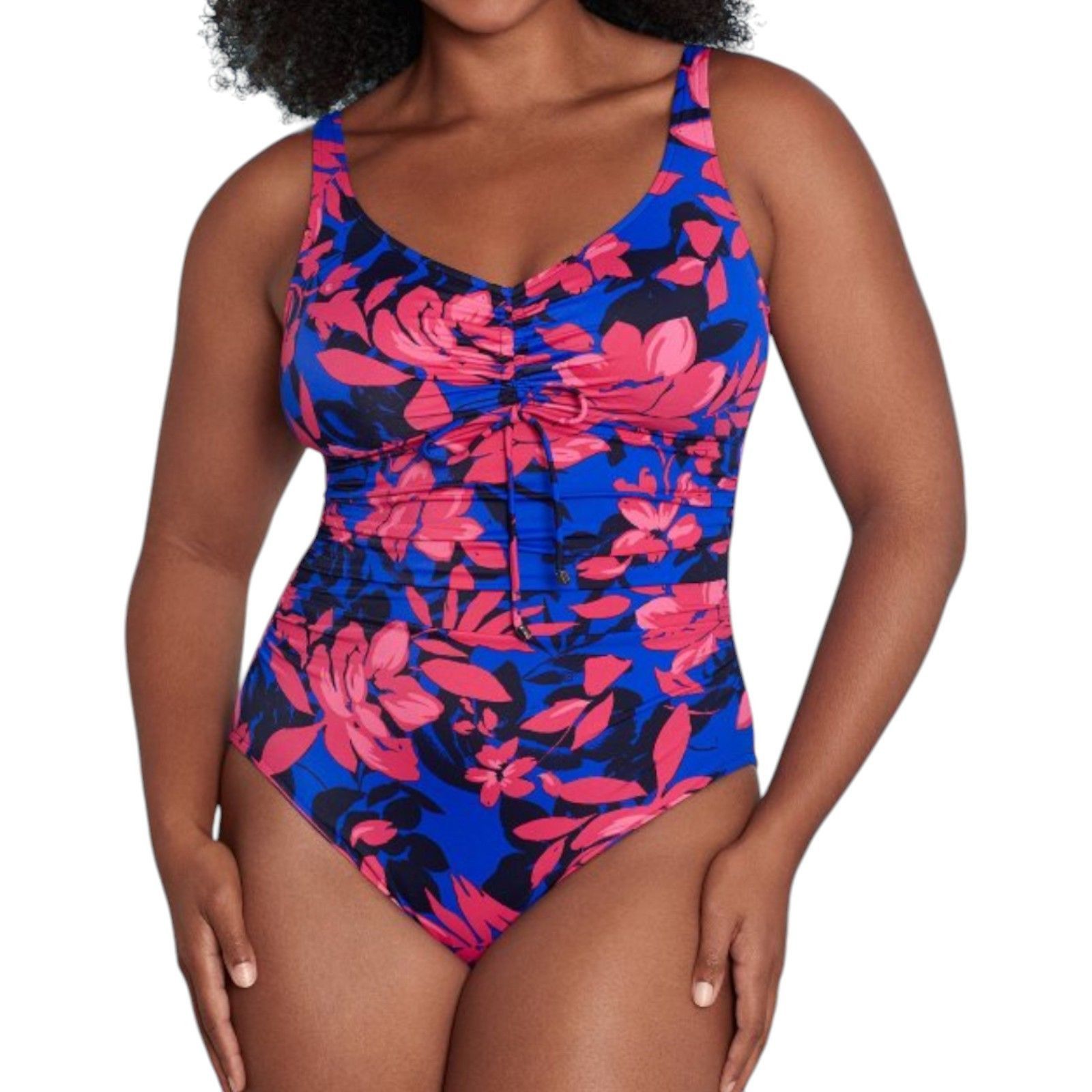 Other Aqua Green - Women's UPF 50 Cinch -Front One Piece Swimsuit- Size ONE SIZE - 1 Thumbnail