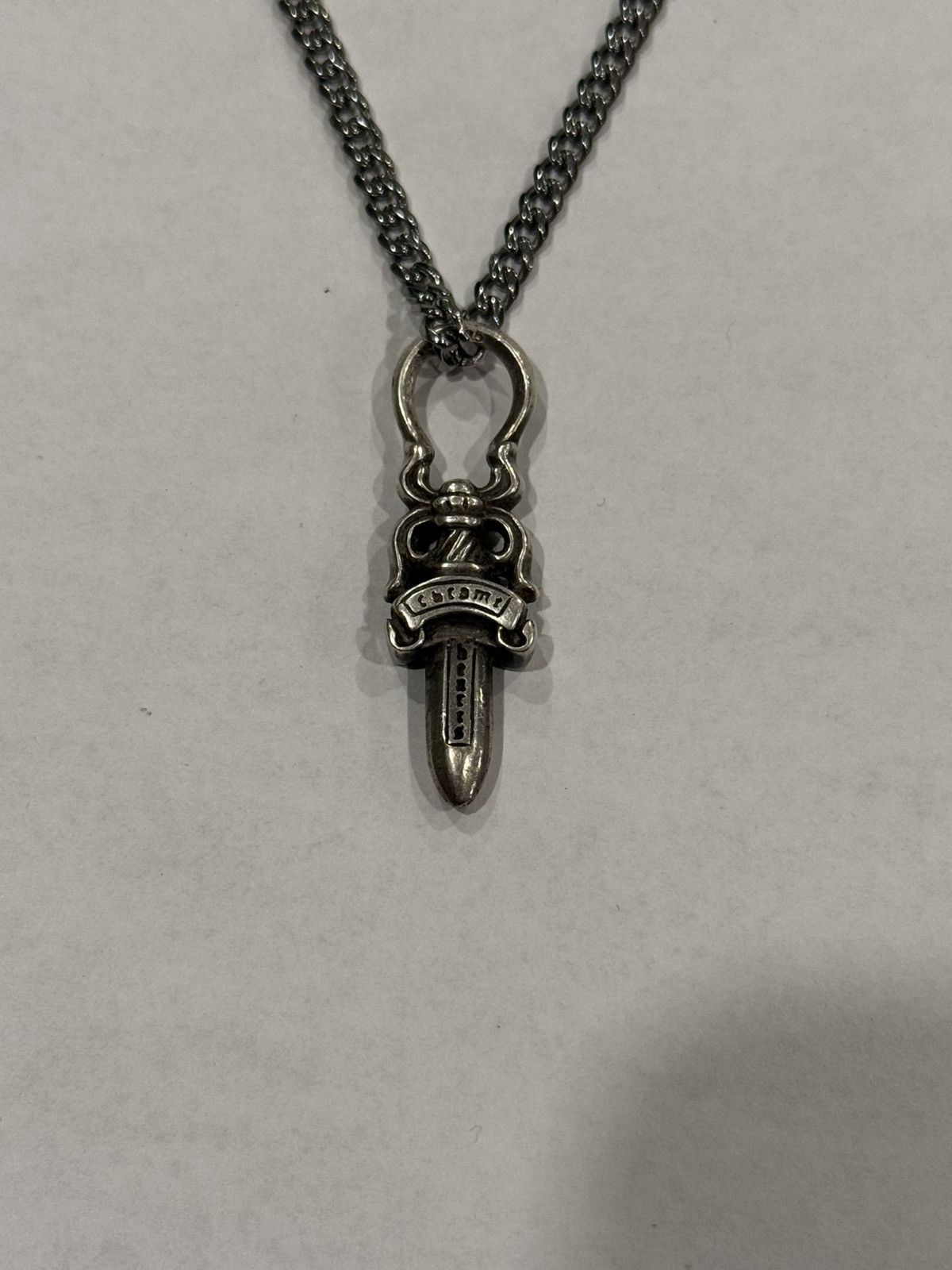 Chrome Hearts Chrome Hearts Dagger Pendant Cuban Link Chain Necklace 925 Size ONE SIZE - 2 Thumbnail