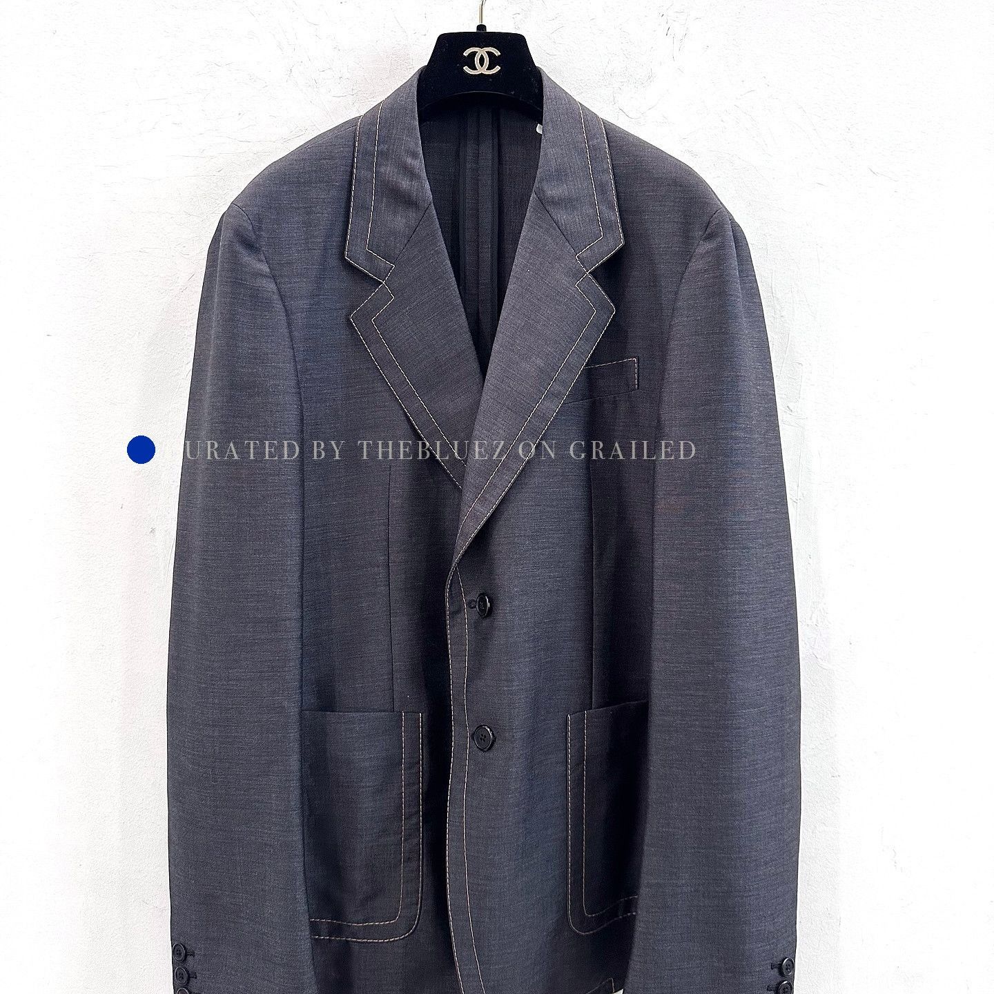 Prada Elegant Gray Mohair Wool Blazer Size US M / EU 48-50 / 2 - 1 Thumbnail