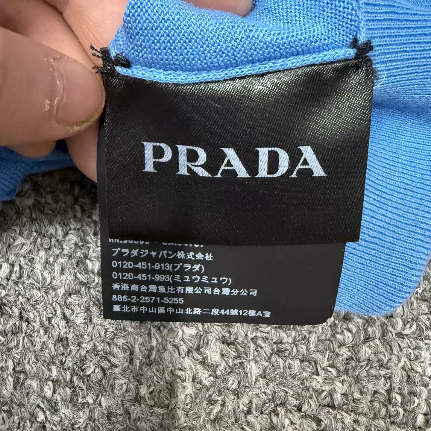 Prada Prada Blue Wool Casual Short-Sleeve Polo 50 Unused W/ Tags Size US M / EU 48-50 / 2 - 4 Thumbnail