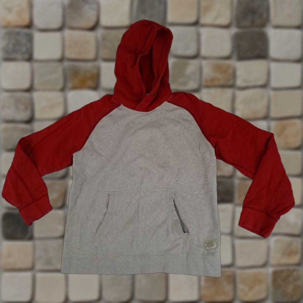 American Eagle Outfitters VINTAGE American Eagle Outfitters Hooded Sweatshirt Red & Grey Cotton LG Unisex Adults Sleeved Long Pullover Hoodie Winter Fall Spring 24in Size US L / EU 52-54 / 3 - 1 Thumbnail