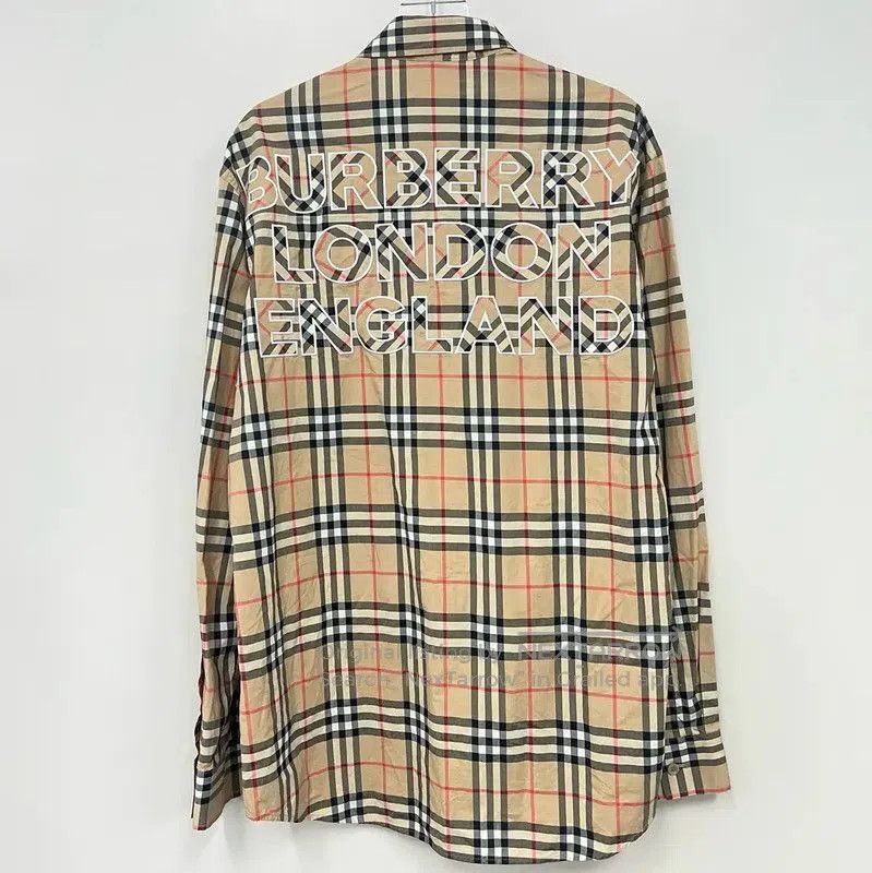 Burberry Burberry Men's Khaki Check Long Sleeve Shirt. Size US M / EU 48-50 / 2 - 2 Thumbnail