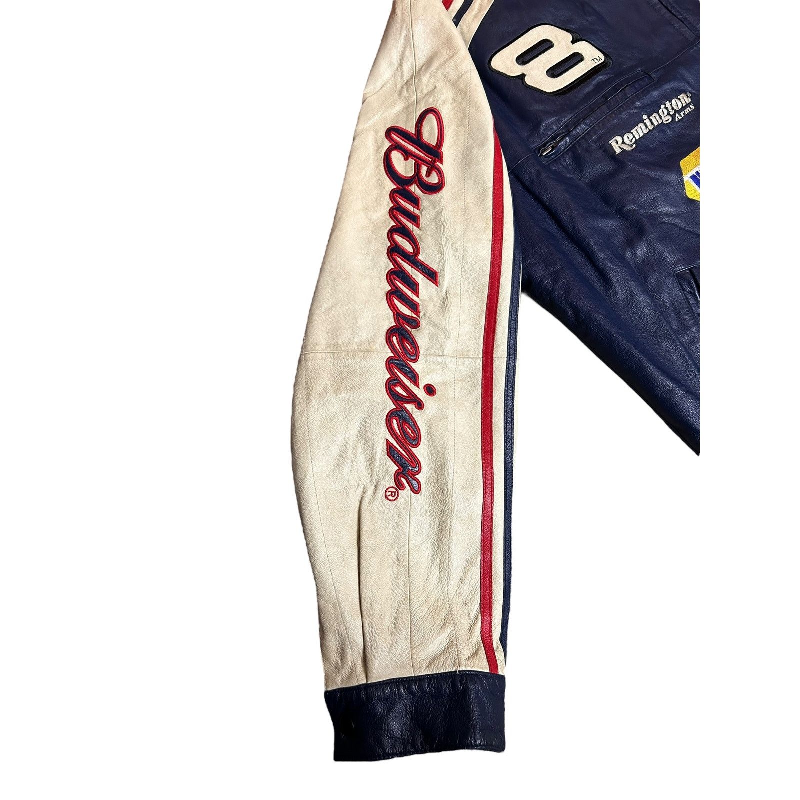 Chase Authentics × NASCAR × Vintage Vintage Nascar Dale Earnhardt Budweiser Leather Jacket Size US XL / EU 56 / 4 - 6 Thumbnail