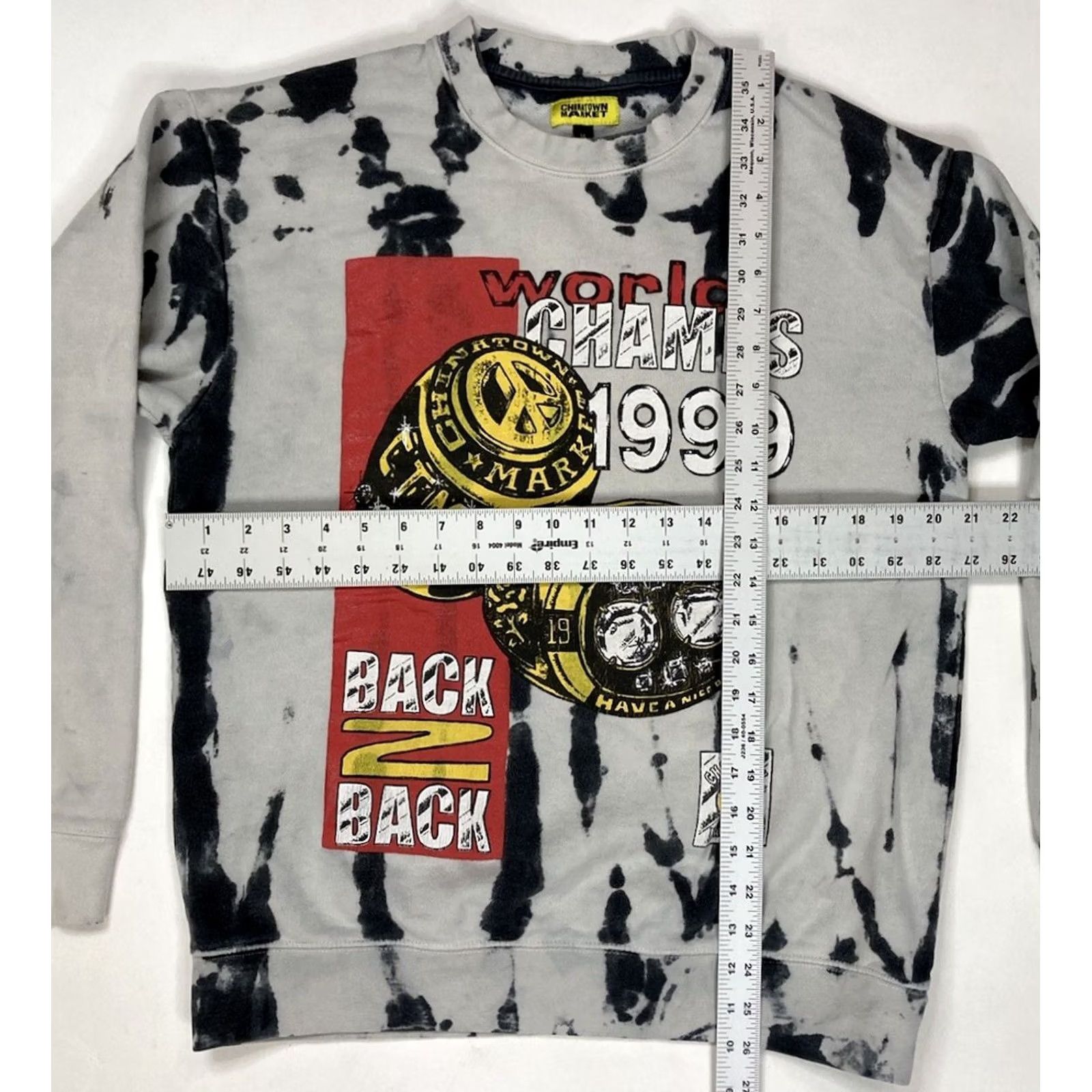 Vintage Chinatown Market Sweatshirt Crewneck Men Medium Gray Black Tie Dye Graphic Print Fleece Pullover All Seasons Size US M / EU 48-50 / 2 - 5 Thumbnail