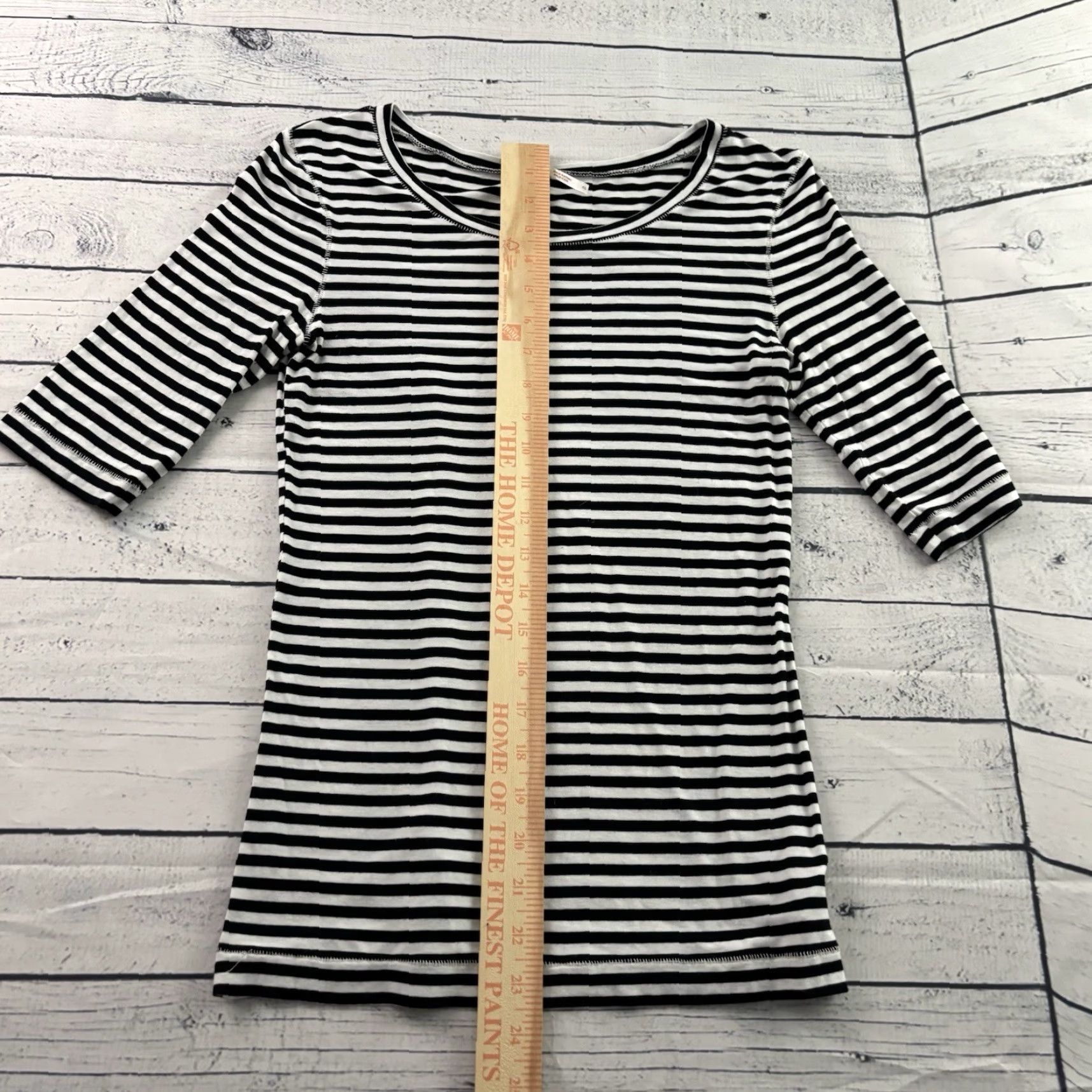 Free People Free People Striped Top Women's Small Black White T-Shirt Shirt Colorful 1/2 Sleeve Size S / US 4 / IT 40 - 3 Thumbnail