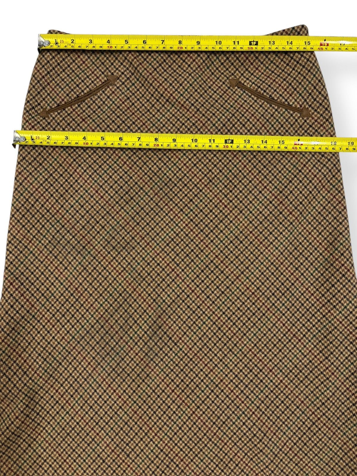 Ralph Lauren Vintage Ralph Lauren Houndstooth Pattern Wool Midi Skirt Size 30" / US 8 / IT 44 - 8 Thumbnail
