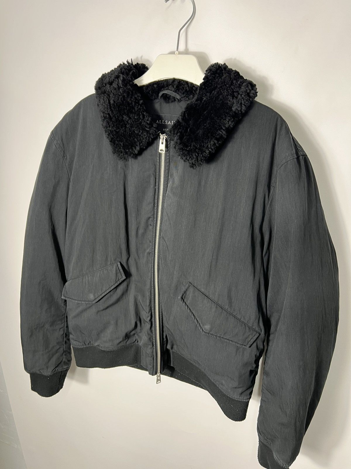 Allsaints Vintage streetwear designer Allsaints Faux Fur Bomber Jacket Size US M / EU 48-50 / 2 - 2 Thumbnail