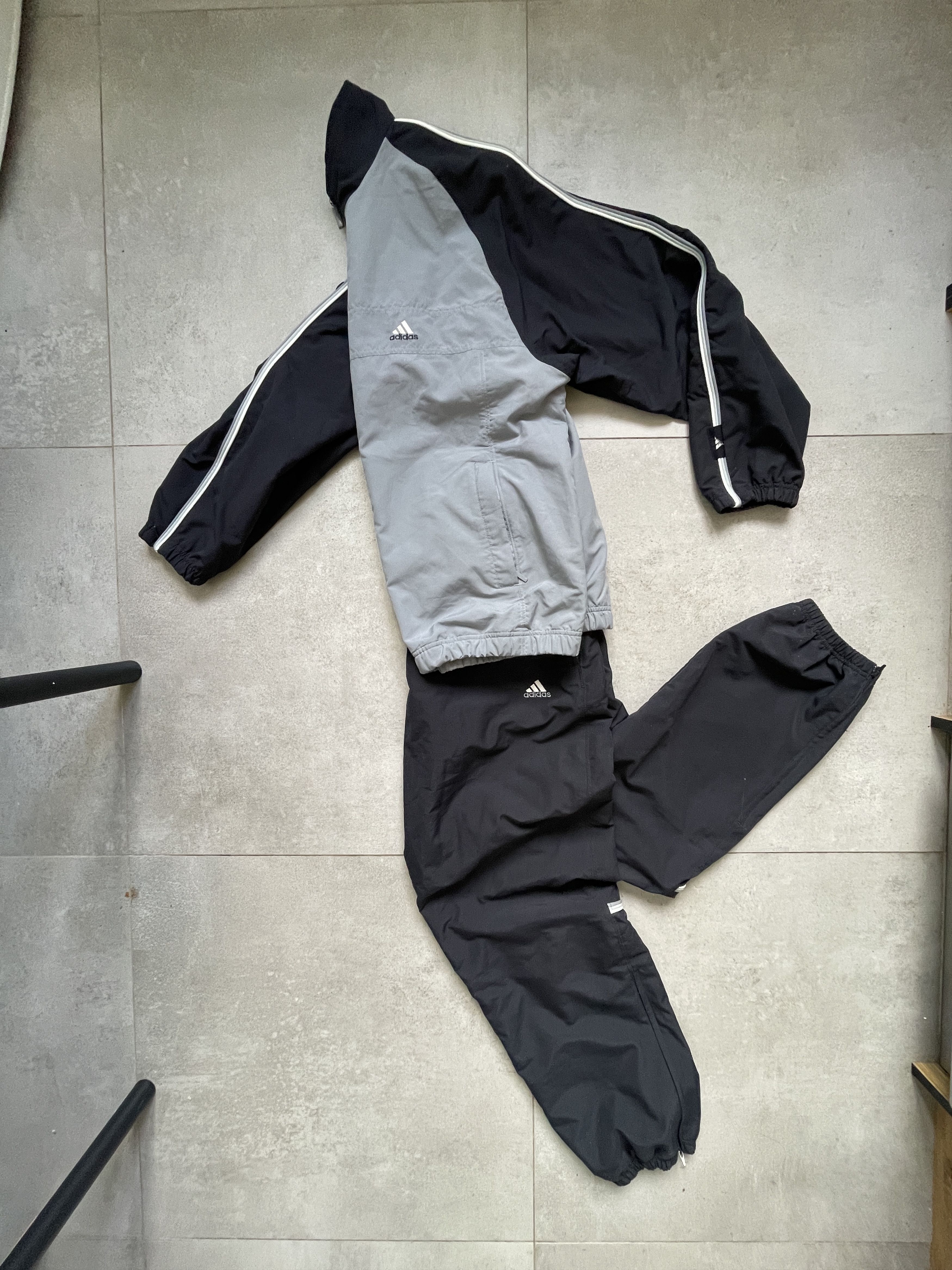 Adidas Y2K ADIDAS GREY BLACK BLOKECORE TRACKSUIT Size US XL / EU 56 / 4 - 2 Thumbnail