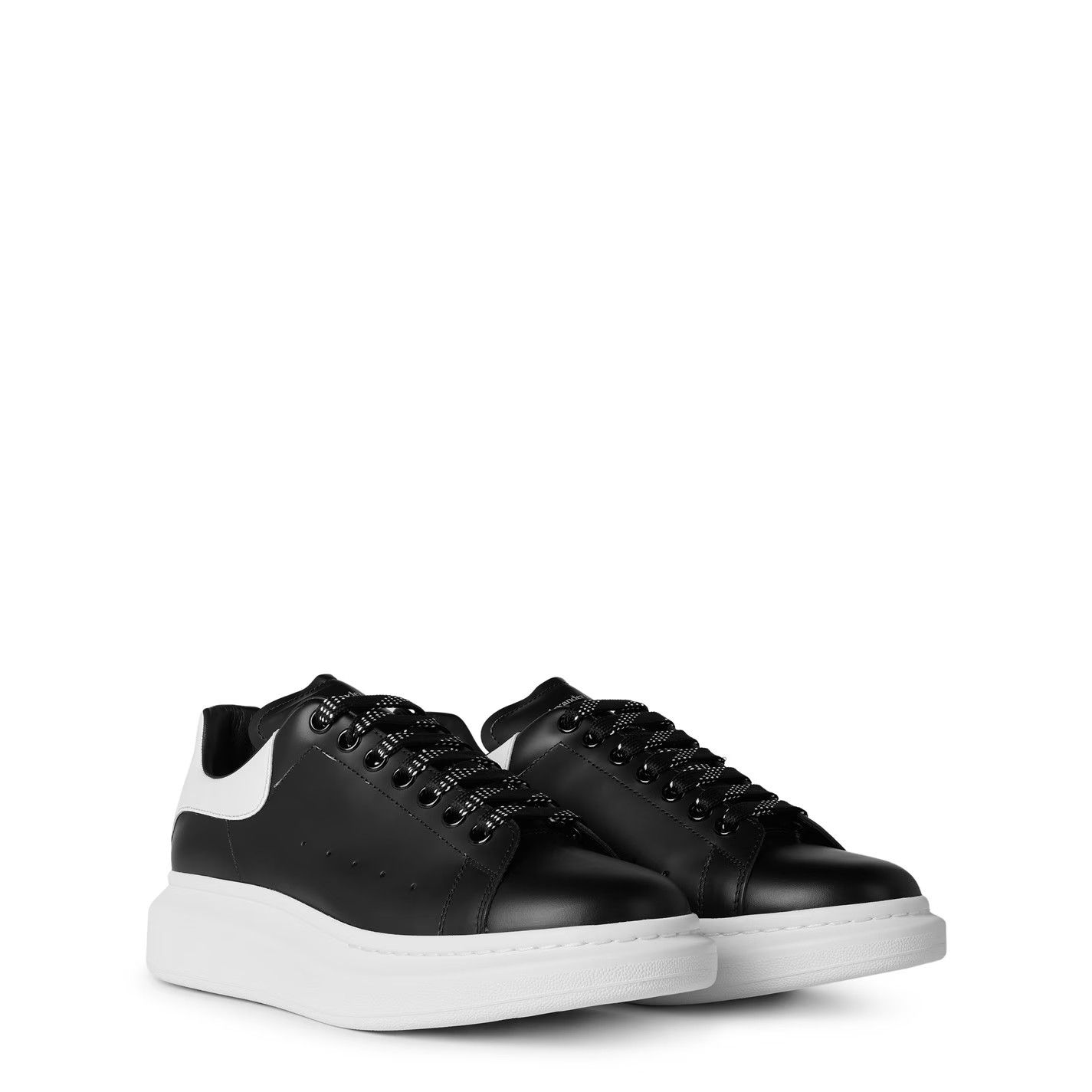 Alexander McQueen o1g2r1mq0326 Oversized Leather Trainers in Black/White Size US 6.5 / EU 39-40 - 4 Thumbnail