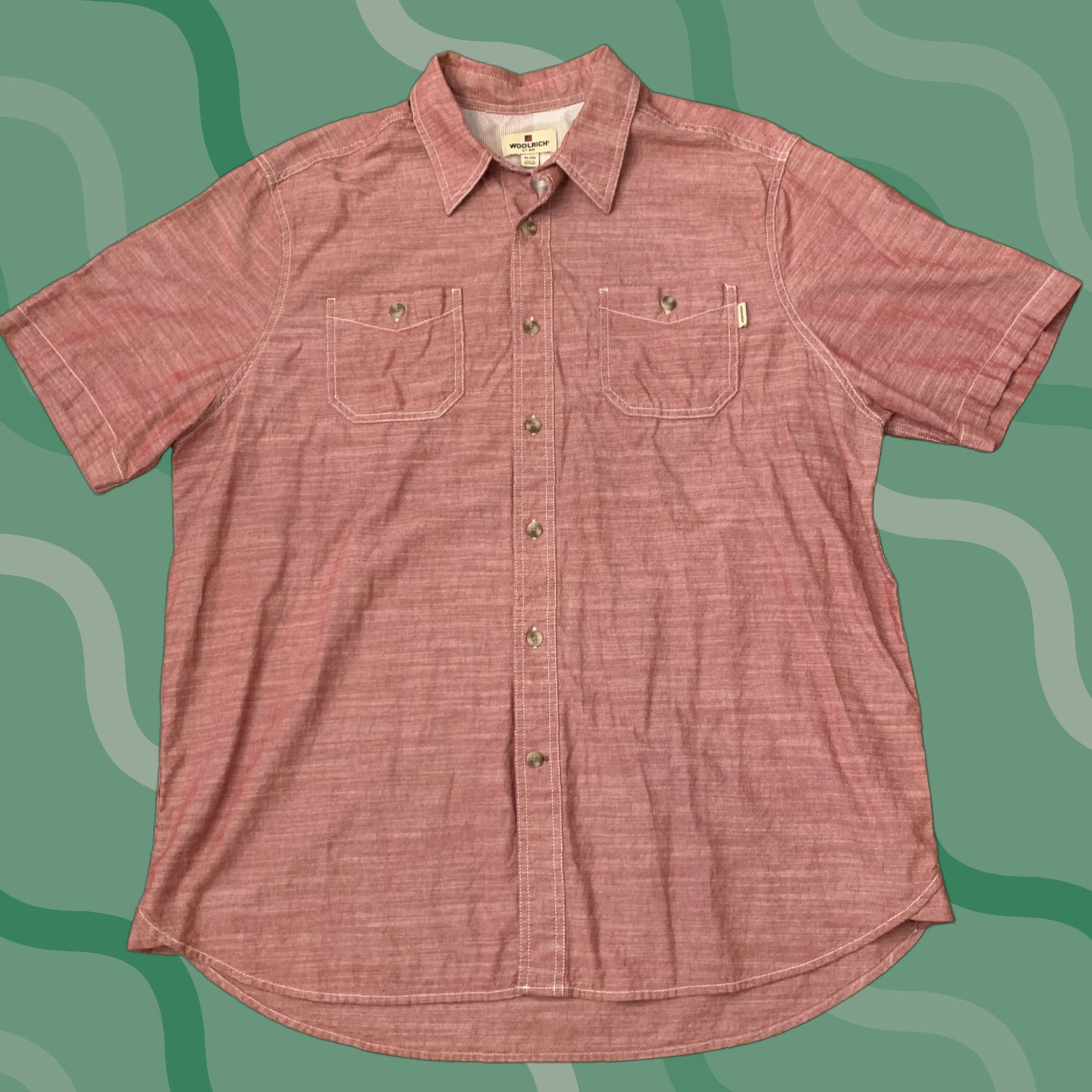 Vintage Woolrich Button-Up Shirt Mens Short Sleeve XL Red 100% Cotton Casual Outdoor Classic Size US XL / EU 56 / 4 - 1 Thumbnail