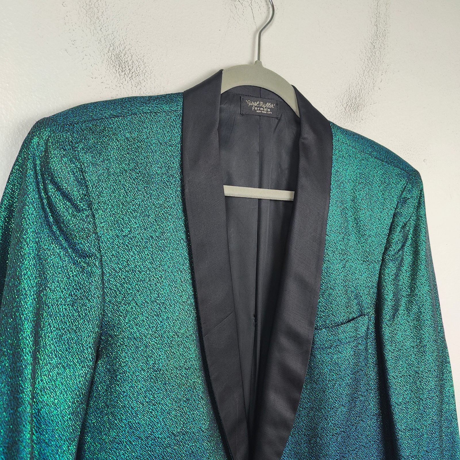 Other Vintage First Nighter Formals Blazer Mens 39R Green Blue Size 40R - 2 Thumbnail
