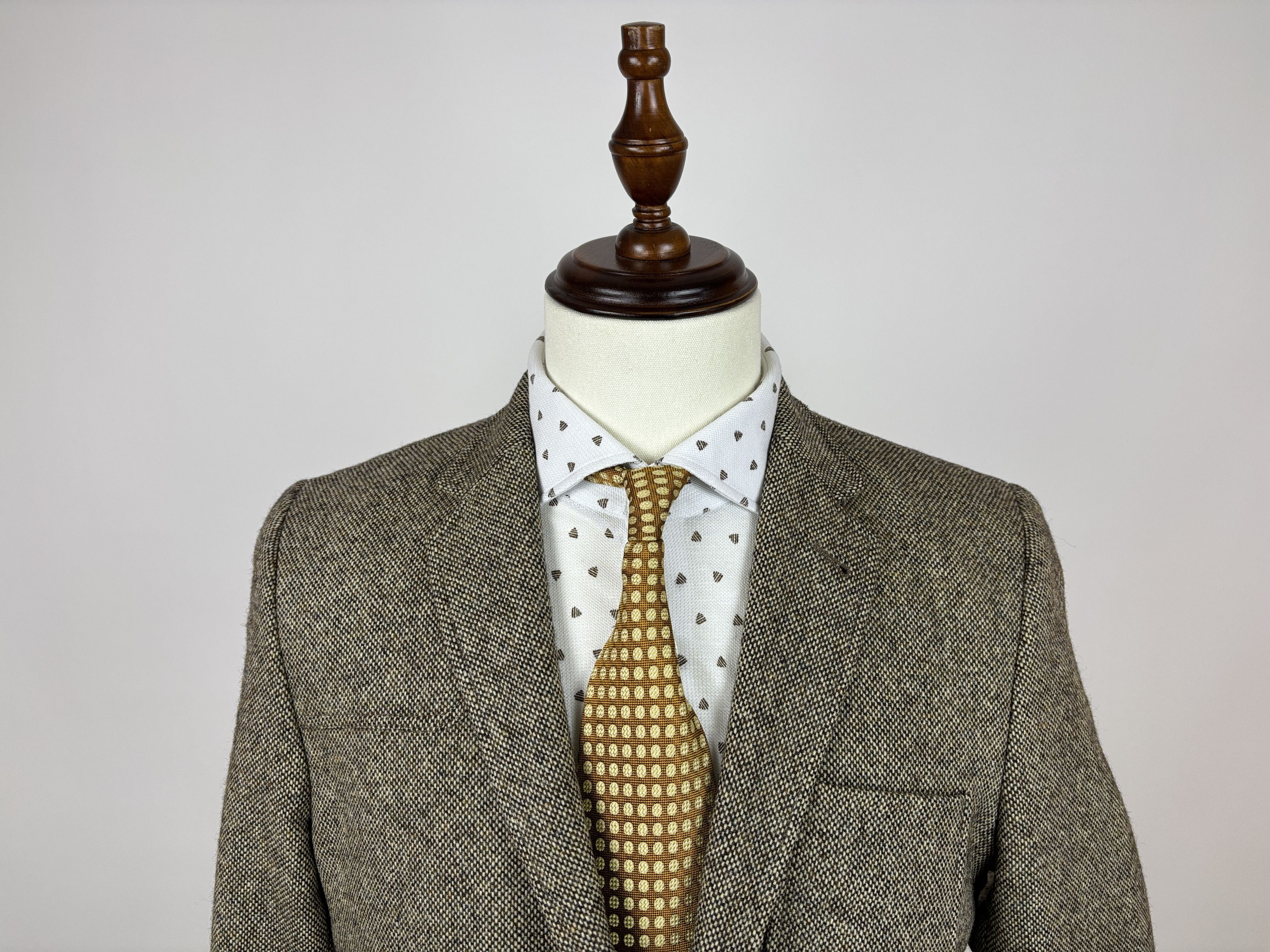 H&M H&M Moon Tweed Wool Blazer Brown Melange Elbow Pads Size 40R - 3 Thumbnail