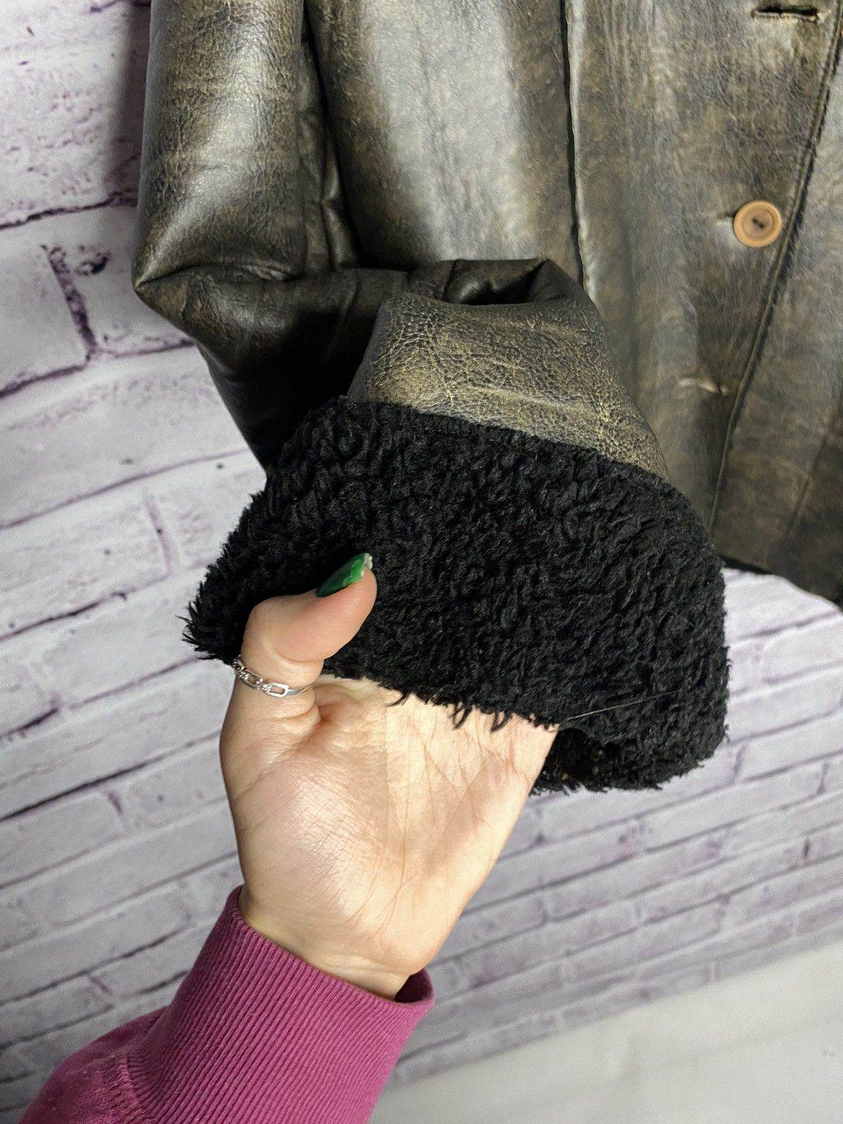 Other Women's sheepskin coat made of genuine leather avant garde Size S / US 4 / IT 40 - 4 Thumbnail