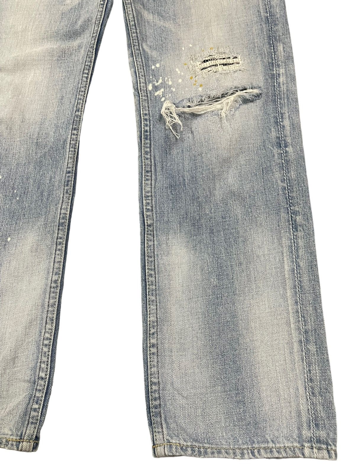 14th Addiction Vintage Y2K Japanese Faded Wash Whisker Painted Distressed Size US 31 - 6 Thumbnail