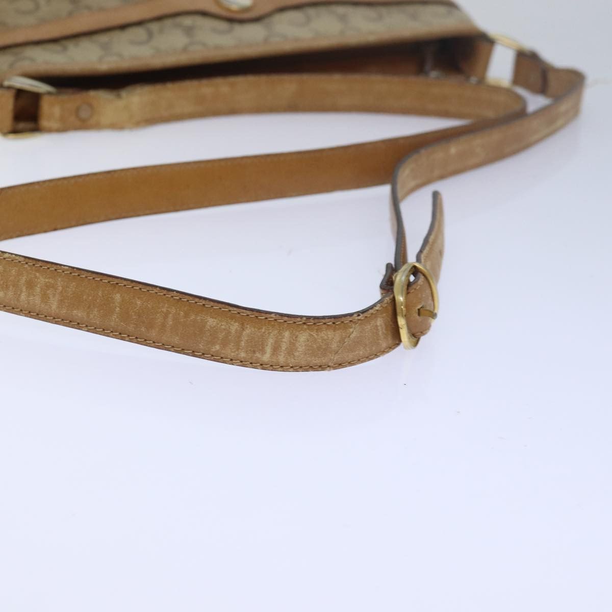 Celine CELINE C Macadam Canvas Shoulder Bag Leather Beige Size ONE SIZE - 7 Thumbnail
