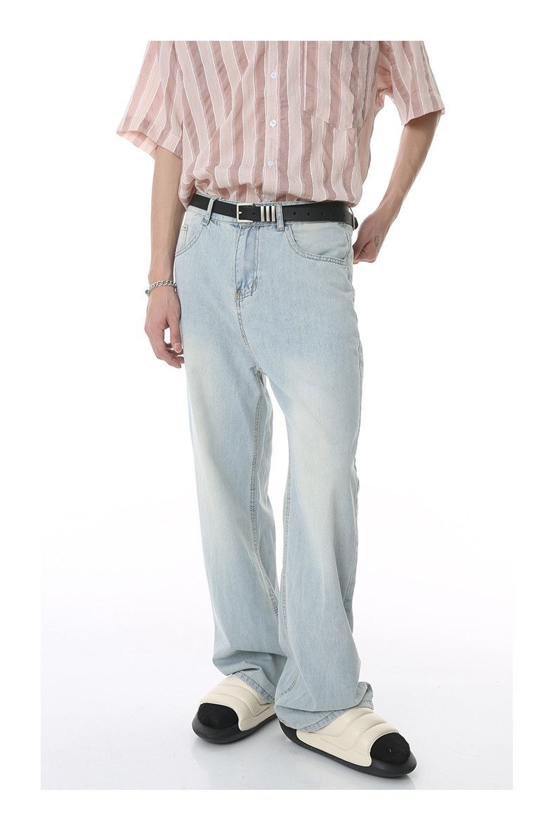 Japanese Brand × Jean Simple Japanese straight loose whitened light blue jeans Size US 32 / EU 48 - 1 Thumbnail