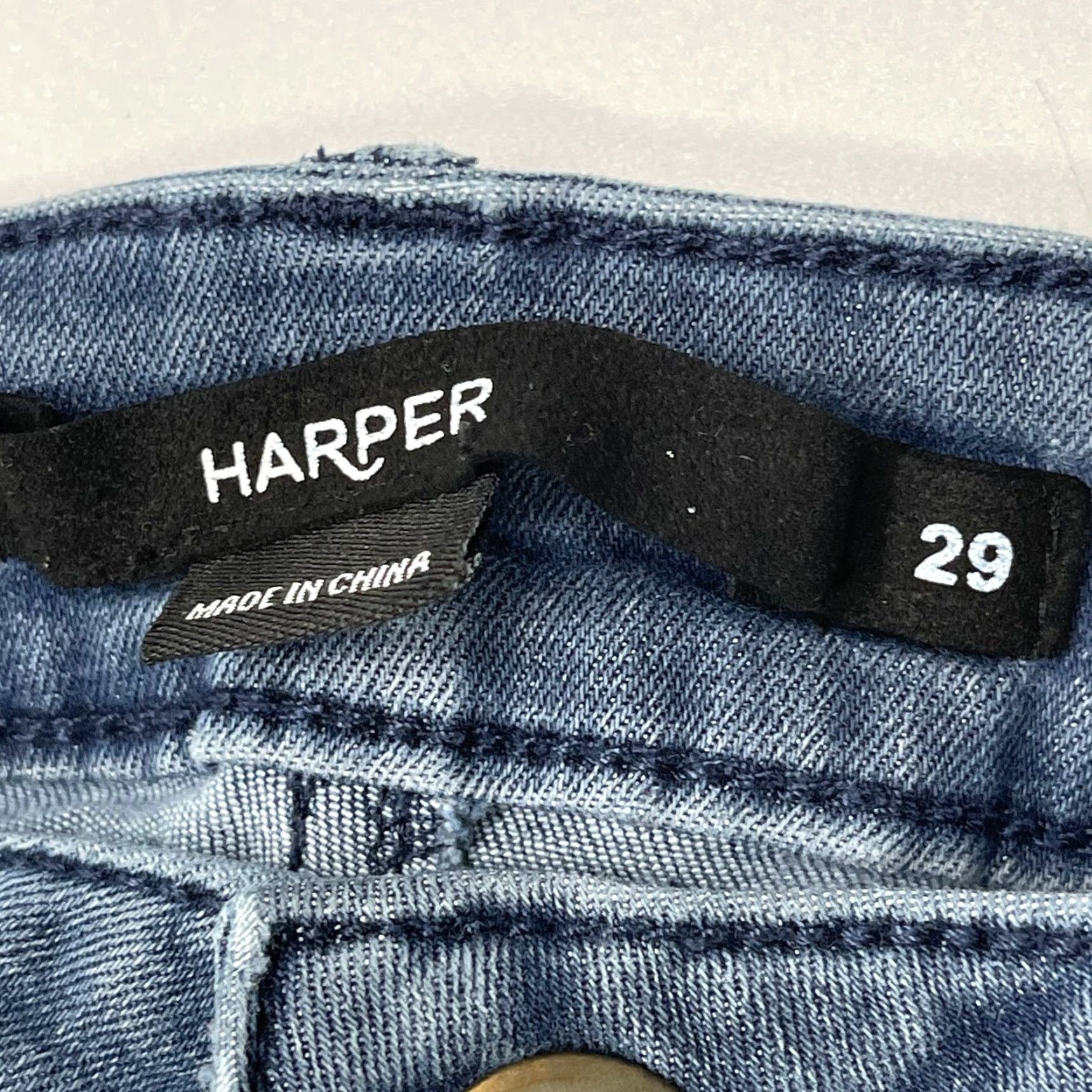 Vintage Harper Jeans Women Skinny 29 Dark Wash Blue Denim High Rise 26 In Inseam Belt Loops 5-Pocket Cotton Blend Denim Size 26" / US 2 / IT 38 - 4 Thumbnail