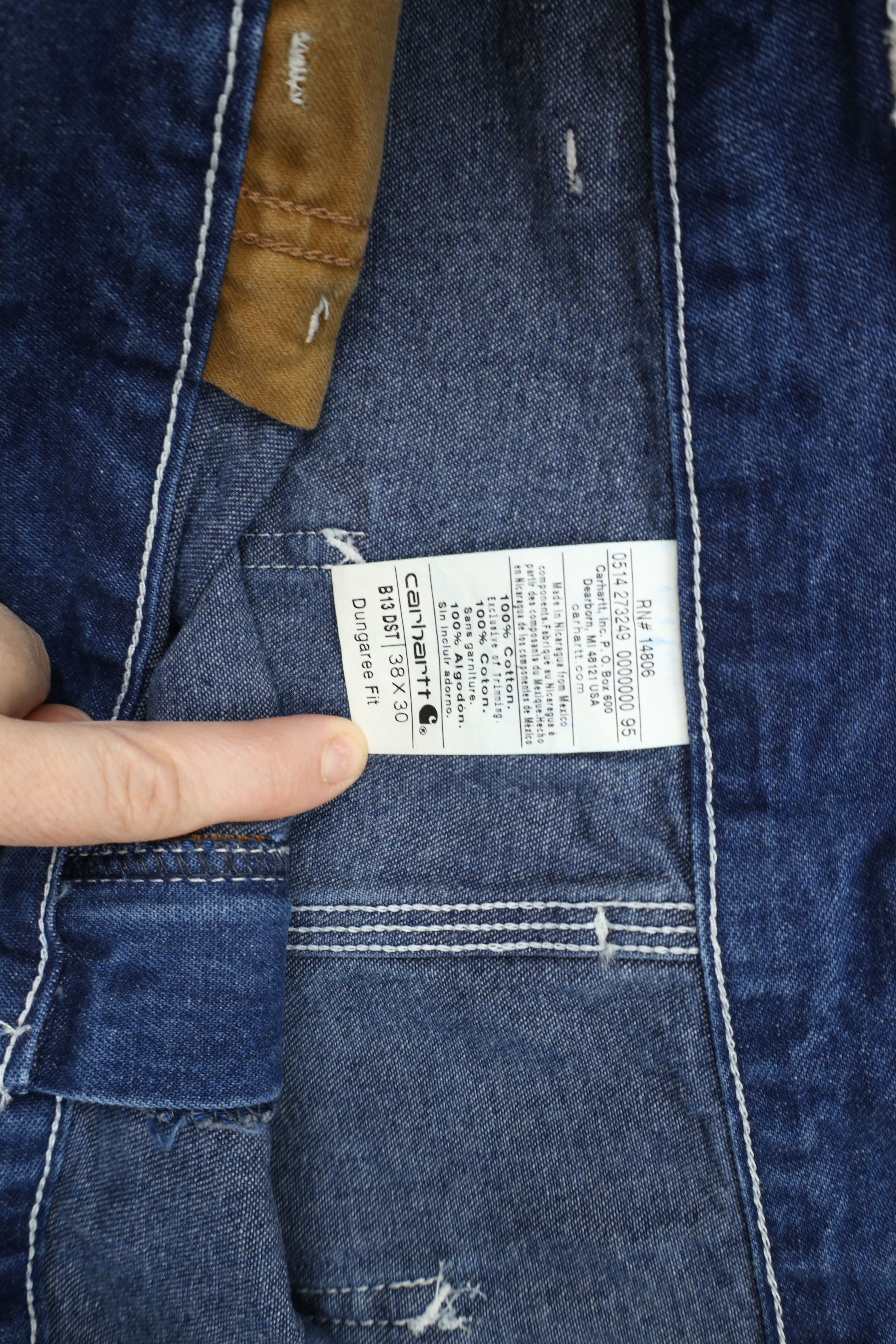 Carhartt × Vintage Vintage Carhartt Spell Wide Leg Dungaree Denim Jeans Blue Size US 38 / EU 54 - 6 Thumbnail