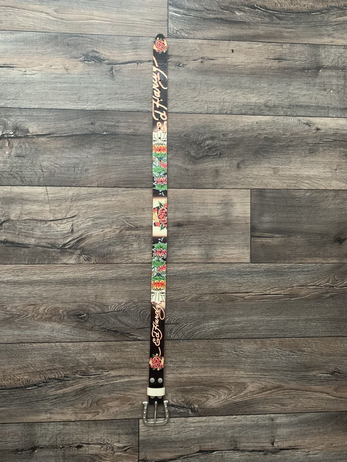 Ed Hardy × Vintage Vintage Ed Hardy by Christian Audigier Y2K Leather Rare Belt Size ONE SIZE - 3 Thumbnail