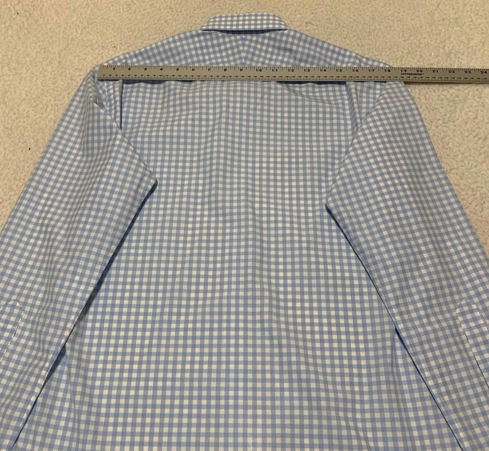 Proper Cloth Proper Cloth Men's Small Light Blue Check Dress Shirt Size US S / EU 44-46 / 1 - 12 Thumbnail