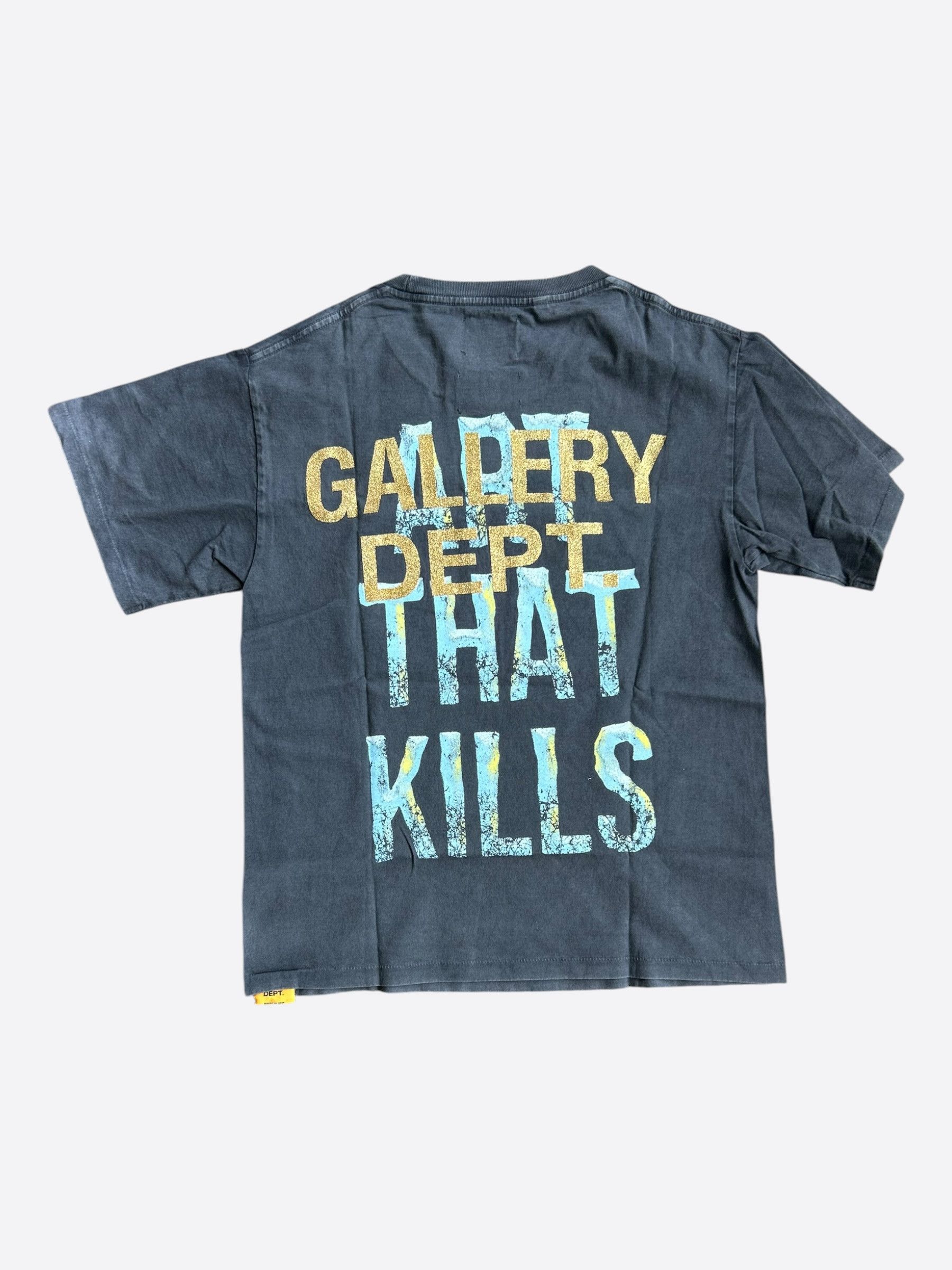 Gallery Dept. Vintage Black Broken Art That Kills Glitter Logo T-Shirt Size US XS / EU 42 / 0 - 2 Thumbnail