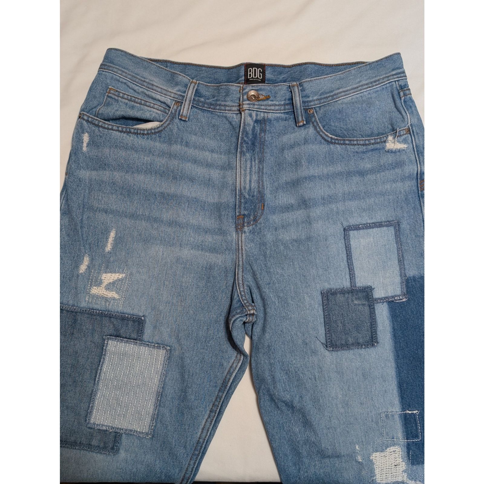 Bdg Urban Outfitters BDG Dad Jean Slim Taper Blue Patchwork Pant Size US 36 / EU 52 - 1 Thumbnail