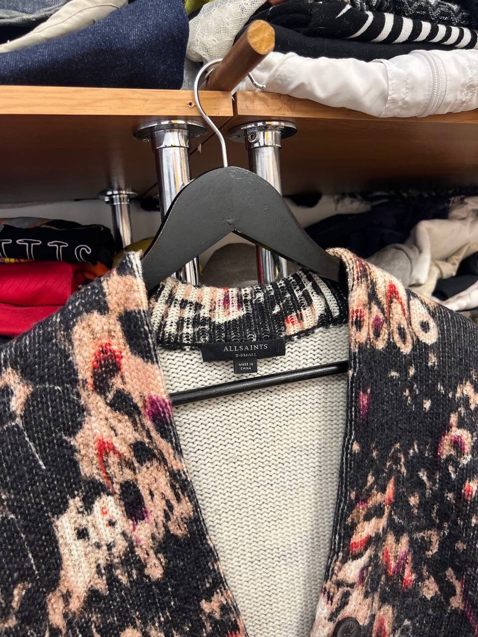 Allsaints × Designer Allsaints Avant Garde Multicolour Wool Cardigan Size XS / US 0-2 / IT 36-38 - 6 Thumbnail